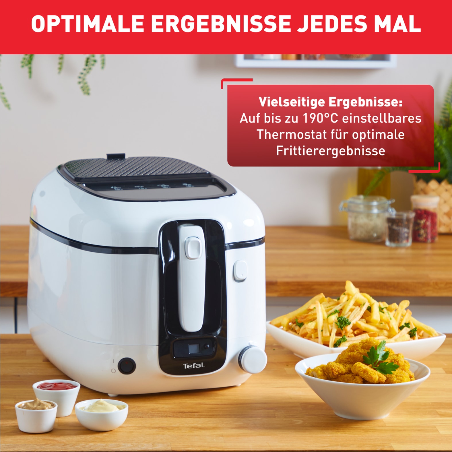 Tefal Fritteuse »Super Uno«, 1800 W, Fassungsvermögen 2,2 l, Kapazität 2,2 l Öl / 1,5 kg Frittiergut, spülmaschinengeeignet, FR3140