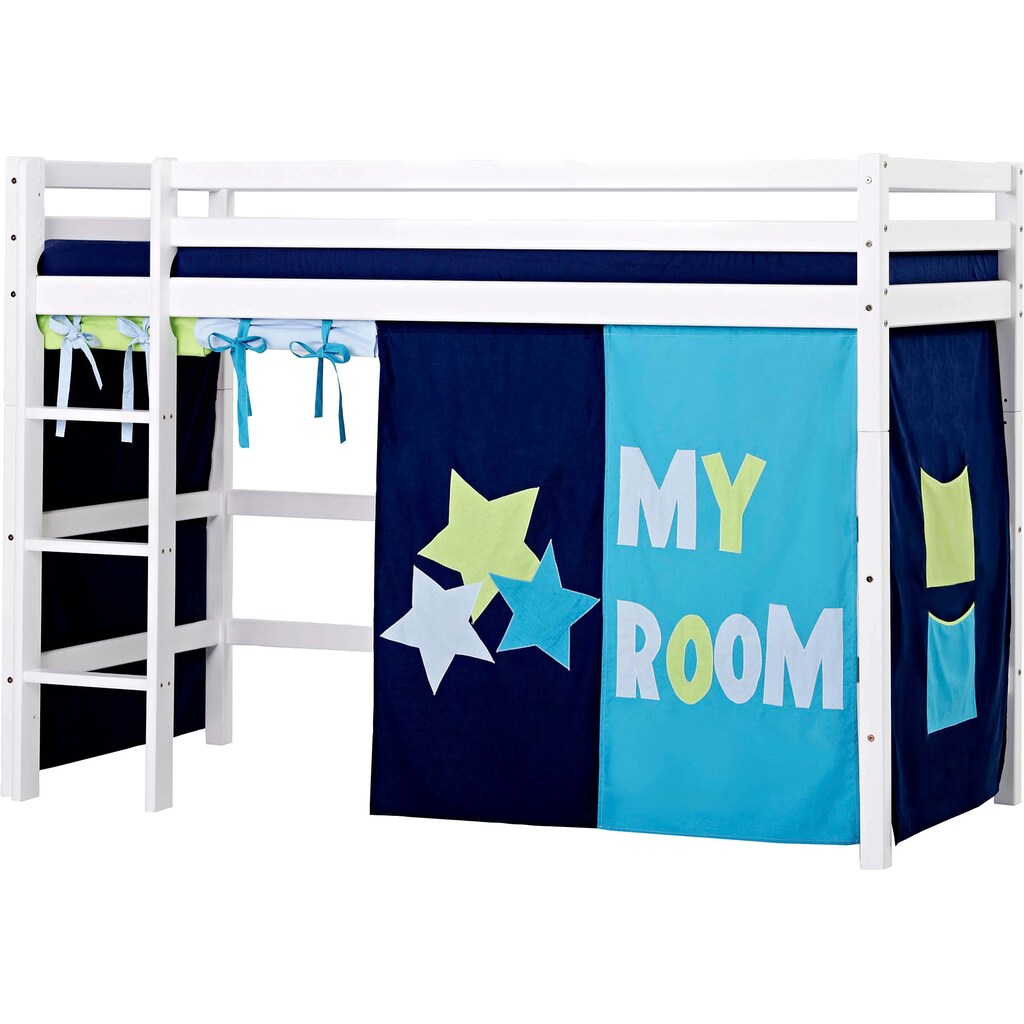 Hoppekids Hochbett »«My Room»«, 90x200 mit Matratze & Vorhang, umbaubar