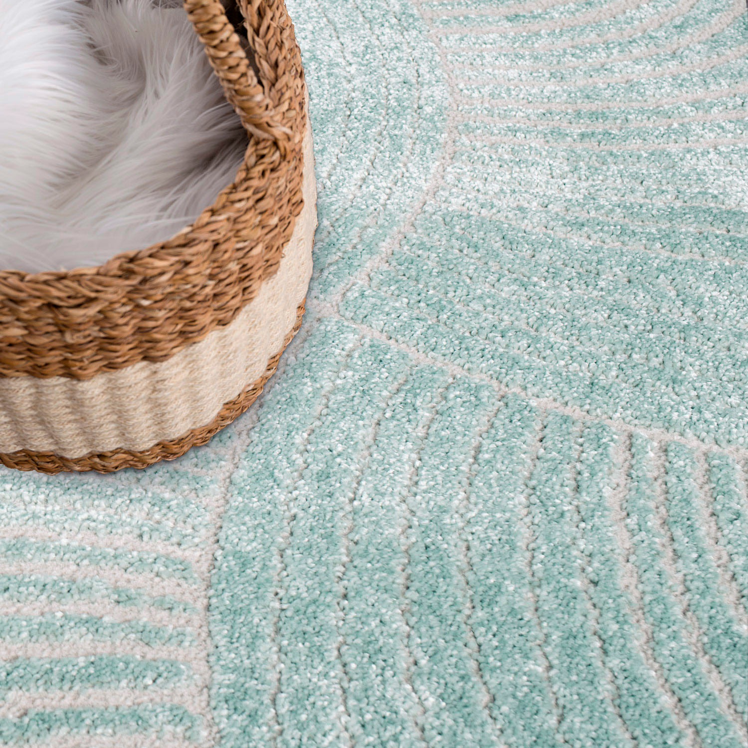 Carpet City Teppich »Friseé-Teppich FANCY 647«, rechteckig, 12 mm Höhe, Kurzflor,3D-Optik,Kreisförmiges Muster, Wohnzimmer,Schlafzimmer