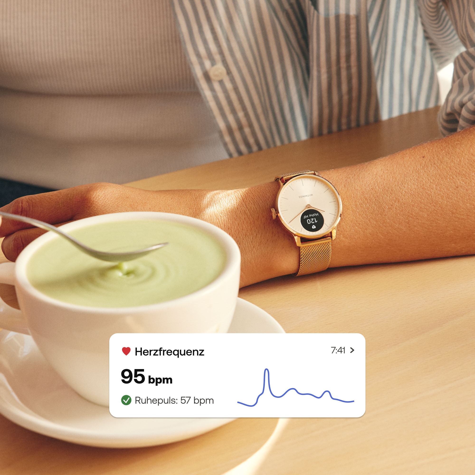 Withings Smartwatch »ScanWatch Light 37mm RoseGold, Akku bis 30 Tage, 50 M Wasserdicht«, (/ 0,63 Zoll), Leicht, elegant, langlebig, hybride, für tägliches Gesundheitstracking