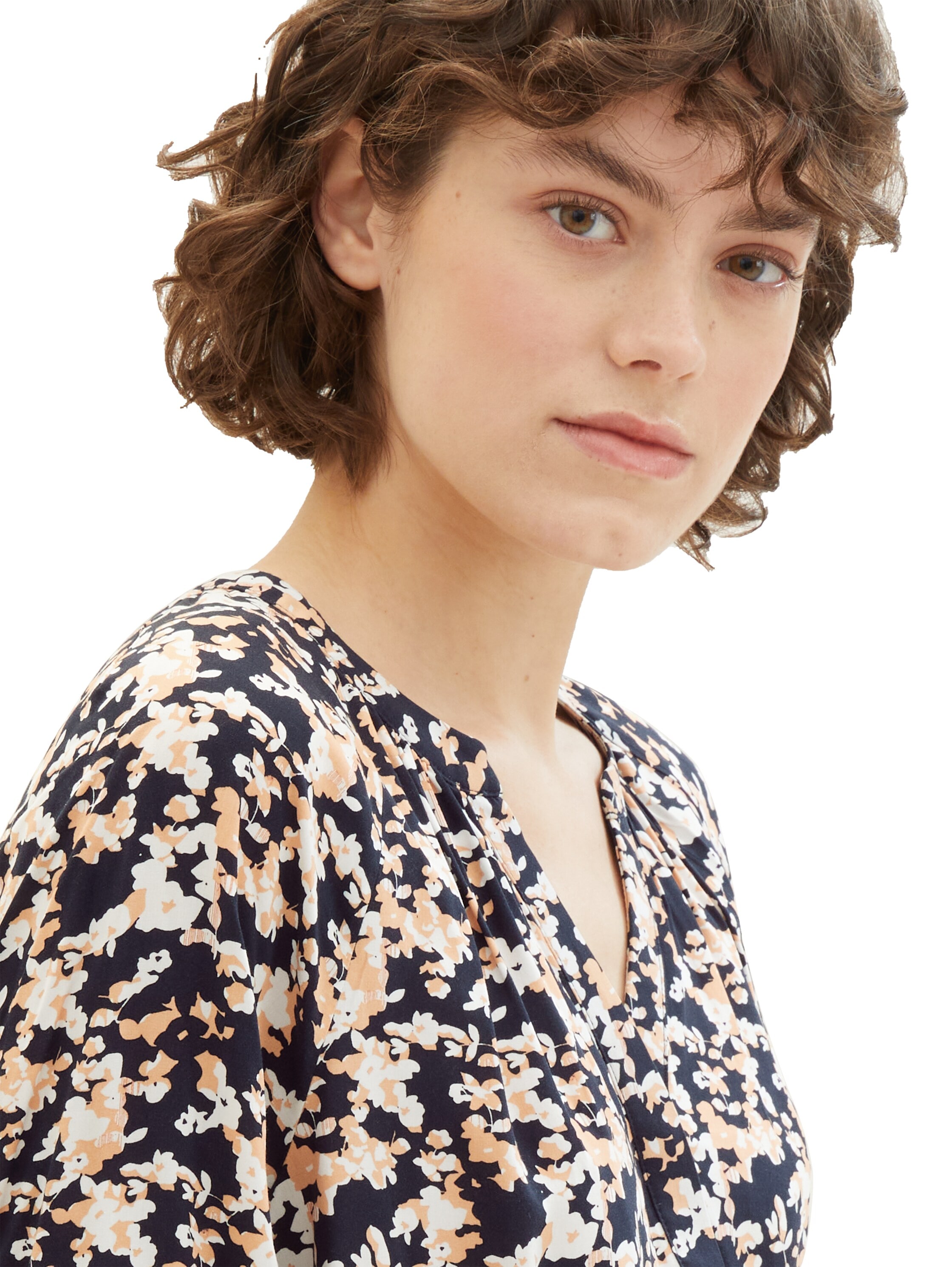 TOM TAILOR Druckbluse, mit Serafino-Kragen