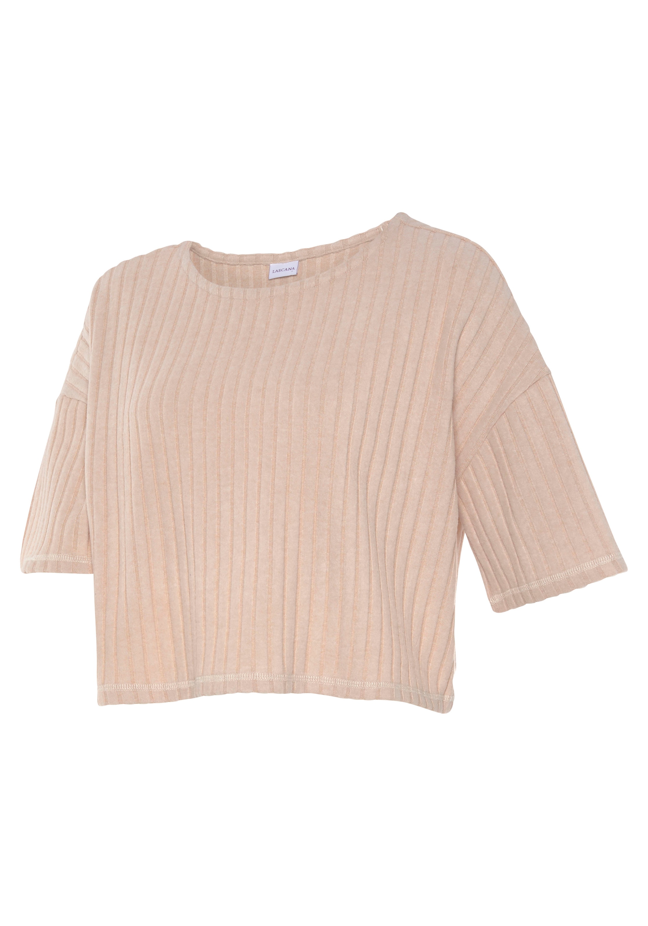 LASCANA 3/4-Arm-Shirt, Lounge-/Strickshirt aus weichem Strick, Loungewear