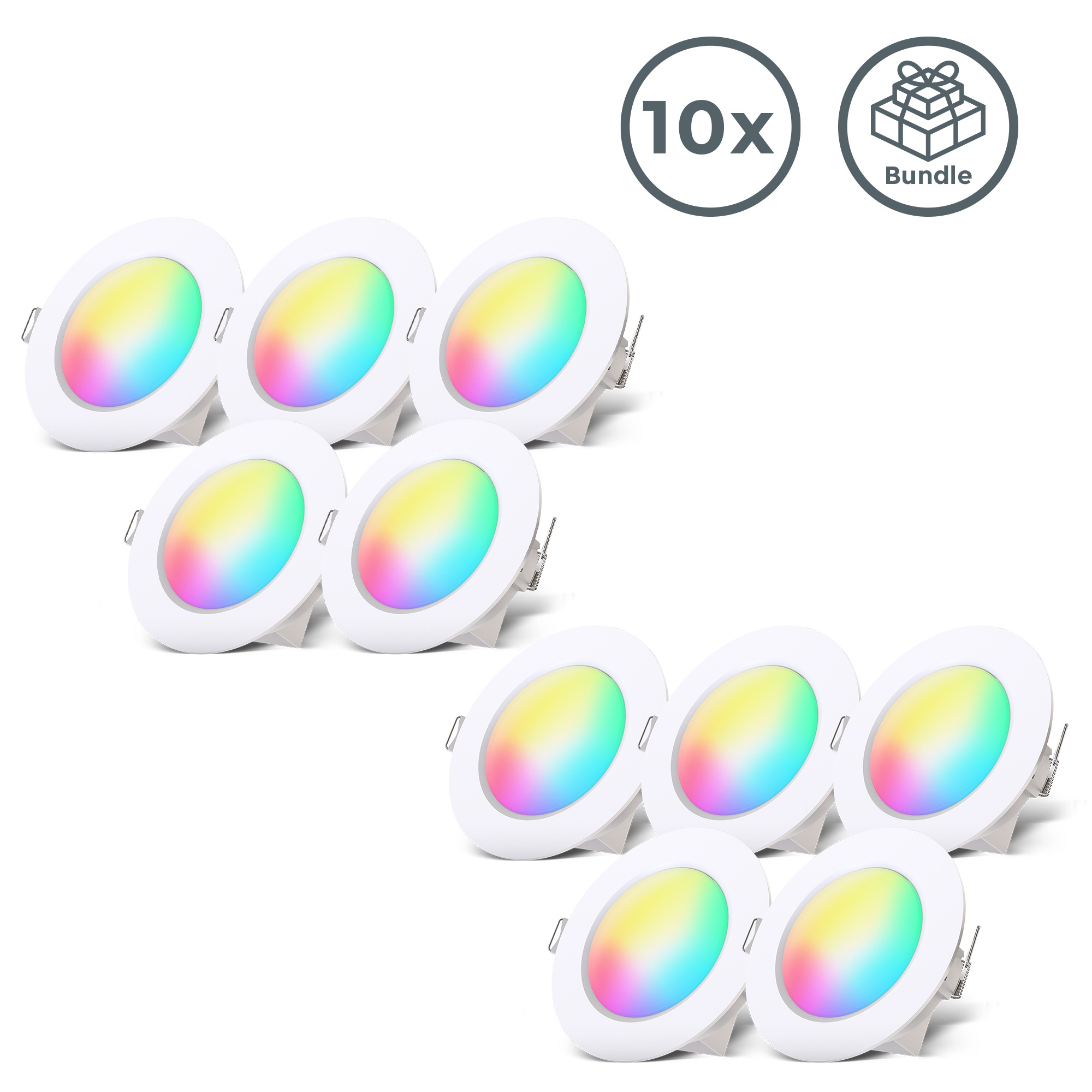 B.K.LICHT Einbauleuchte LED-Modul 10 Stk. Warmweiß weiß