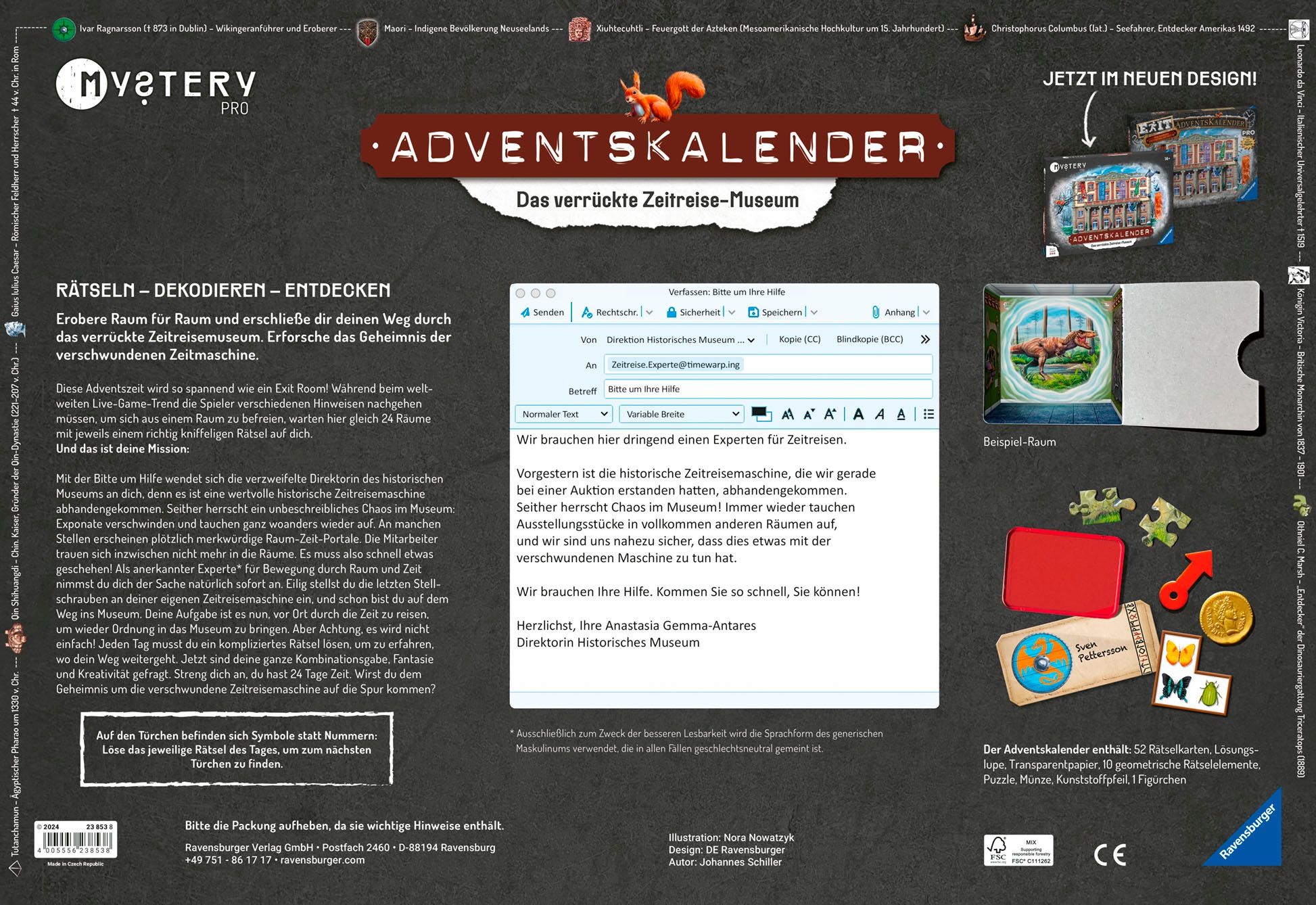 Ravensburger Spielzeug-Adventskalender »Mystery PRO - Das verrückte Zeitreisemuseum«, ab 14 Jahren