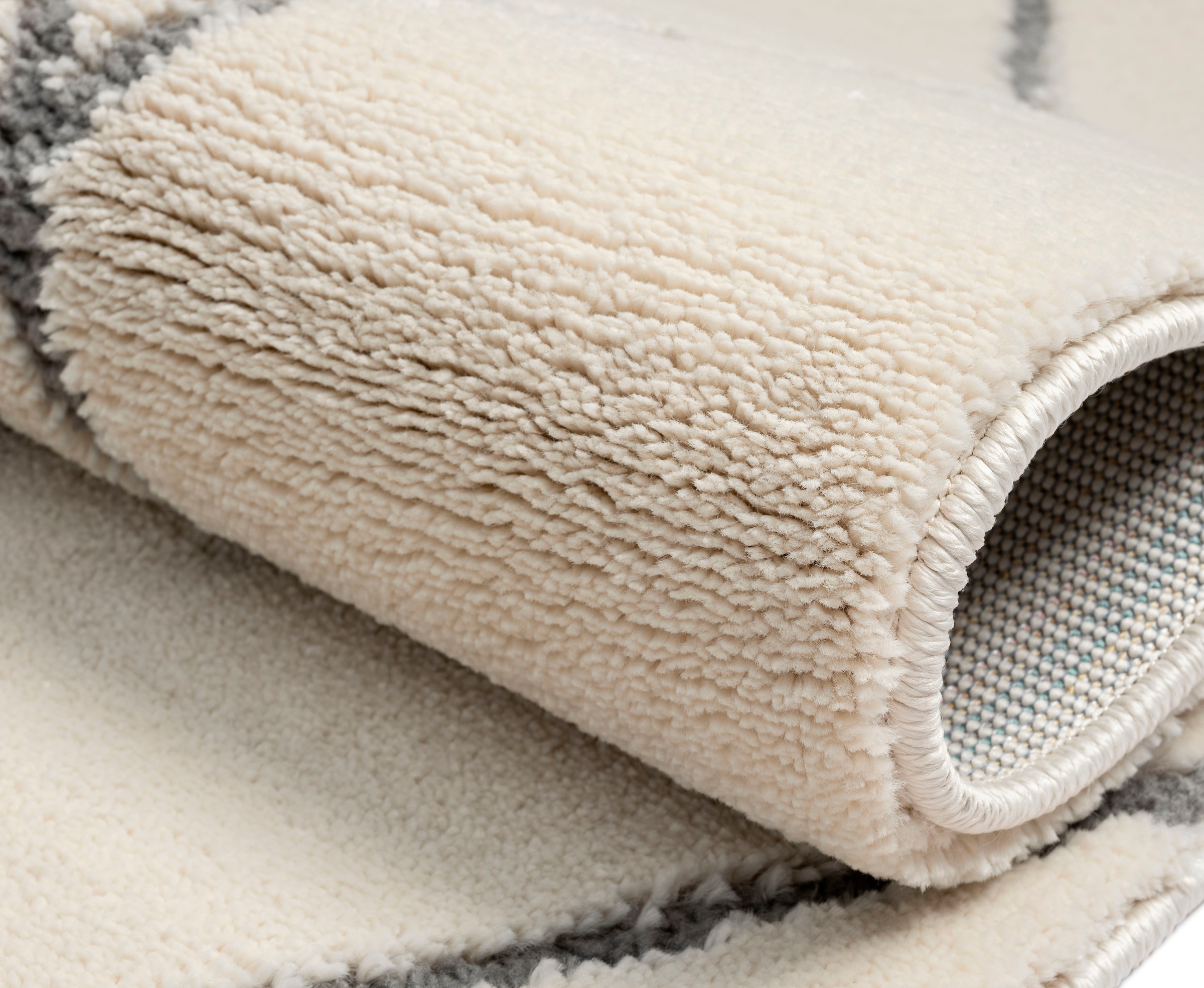 Myflair Möbel & Accessoires Hochflor-Teppich »Moroccan Design Lagerräumung«, rechteckig, 24 mm Höhe, modern, marokkanisches Design, Rauten Muster, weich, mit Fransen