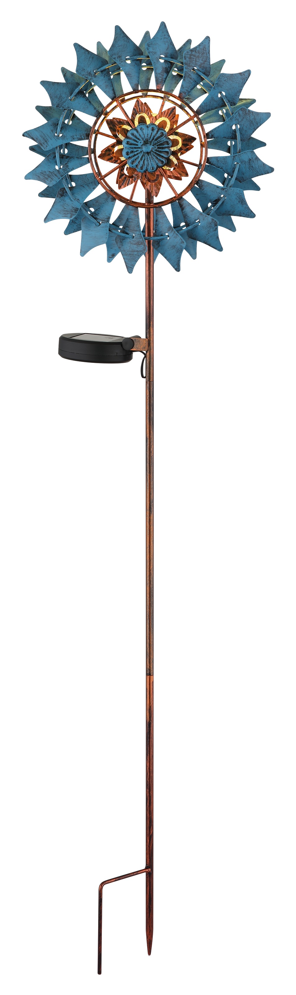 GLOBO LIGHTING LED Solarleuchte »SOLARLEUCHTE METALL GOLDFARBEN PATINIERT, günstig online kaufen