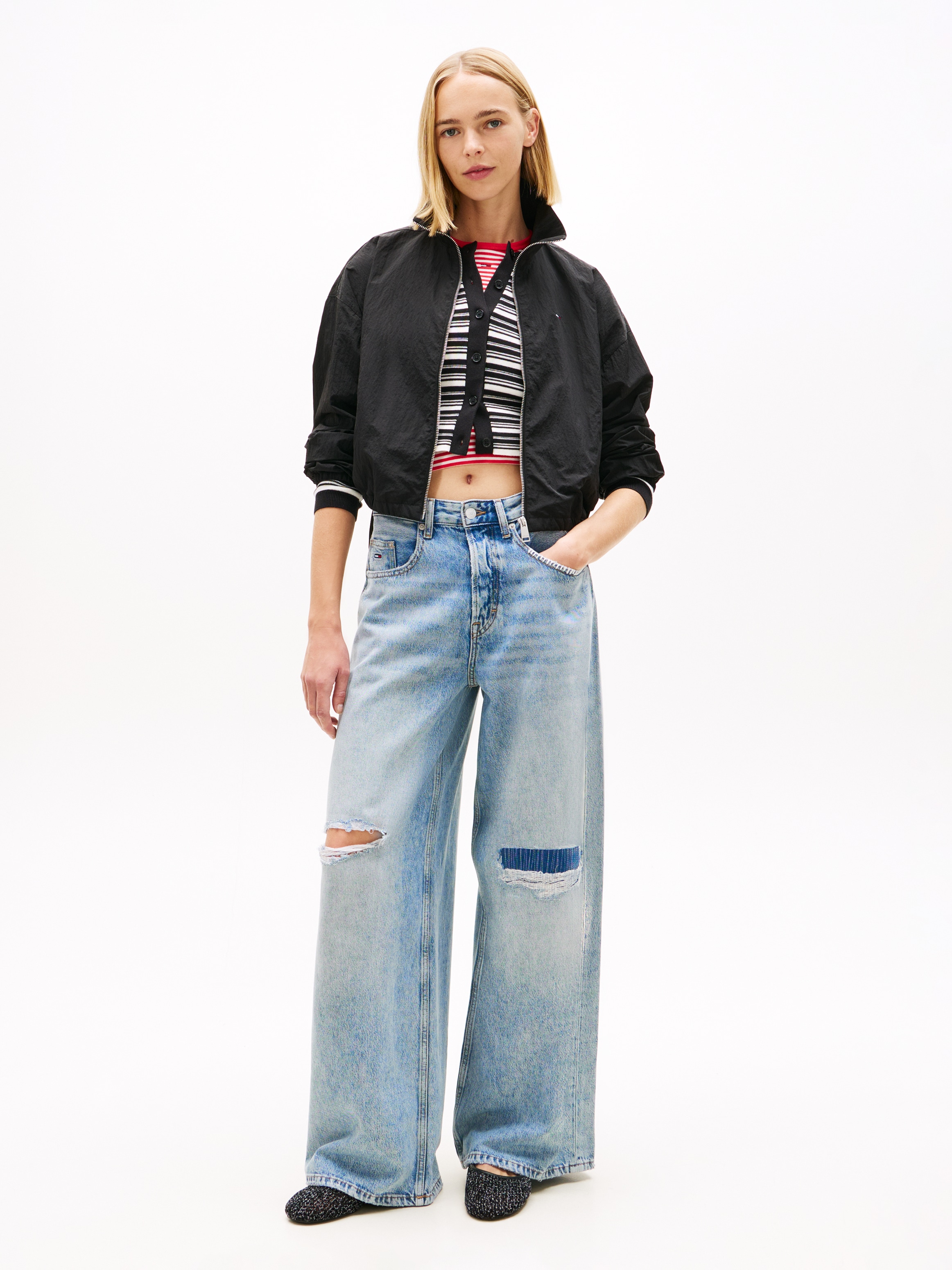 Tommy Jeans Kurzjacke »TJW TIE SIDE HIGH NECK JACKET« Taillenbund mit seitlichen Bindebändern