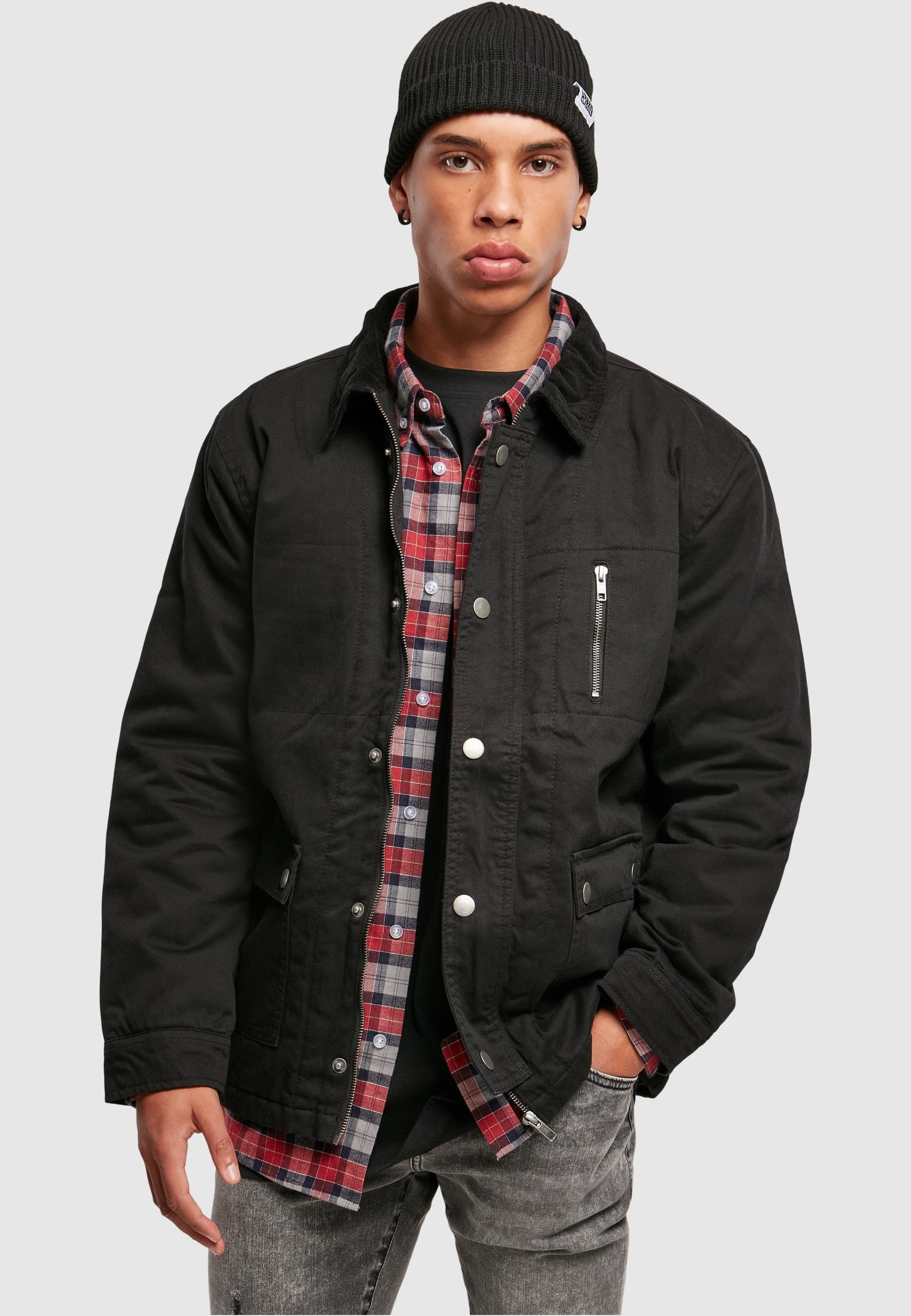 URBAN CLASSICS Winterjacke »Urban Classics Herren Hunter Jacket« 1 Stk. tlg. ohne Kapuze