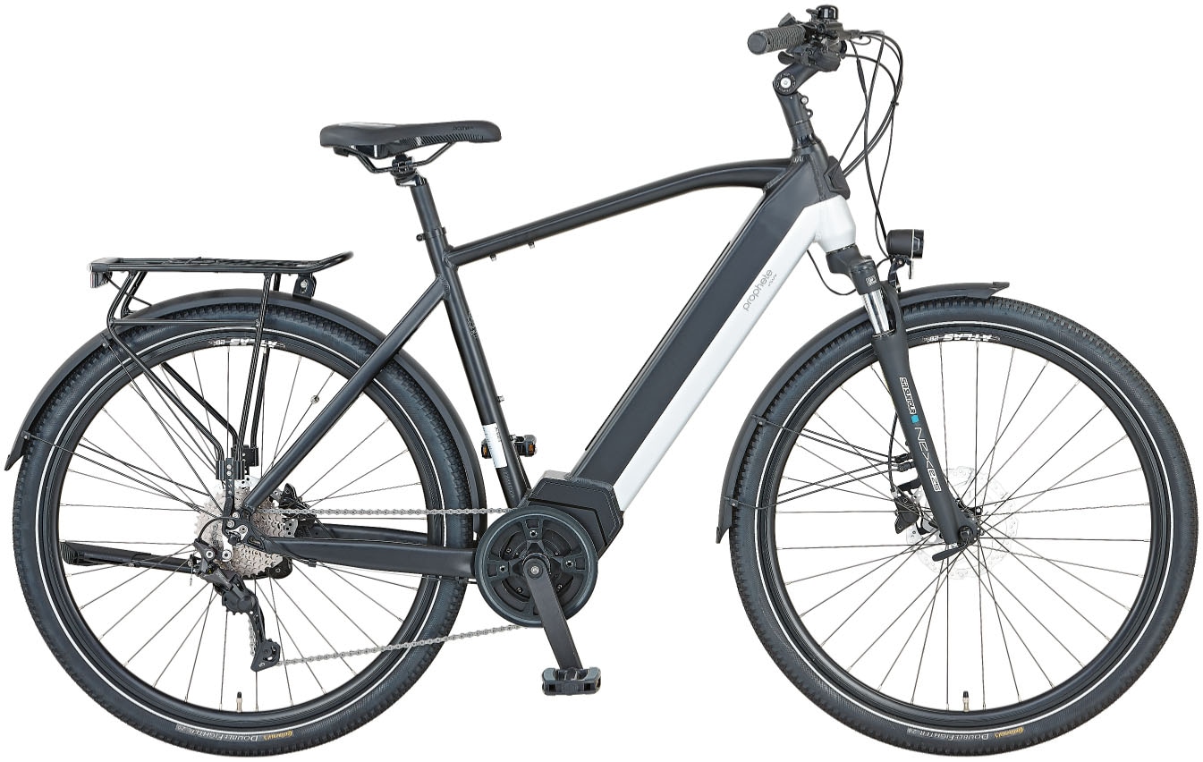 Prophete E-Bike »Entdecker 5.0«, 10 Gang, Shimano, Deore, Mittelmotor 250 W, Pedelec, Elektrofahrrad für Herren, Trekkingrad