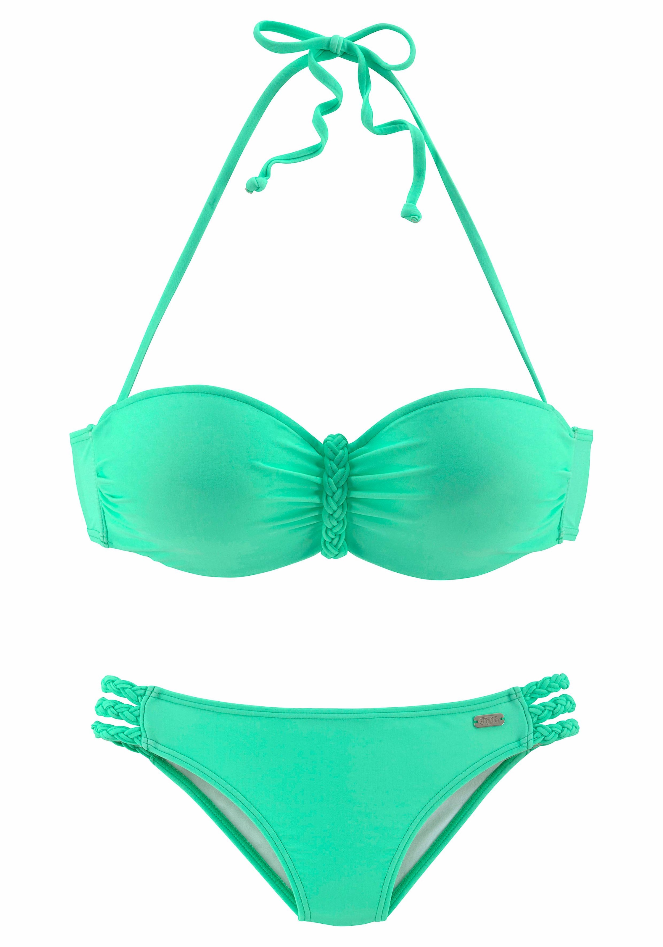 Buffalo Bügel-Bandeau-Bikini, trendiger Look, mit abnehmbaren Trägern, mit geflochtenen Details