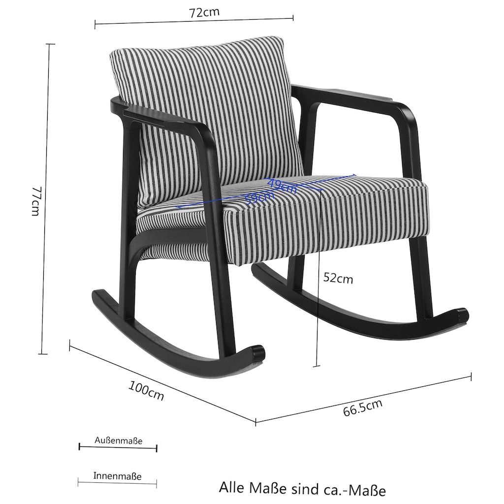 Guido Maria Kretschmer Home&Living Schaukelstuhl »Mette«, Webstoff