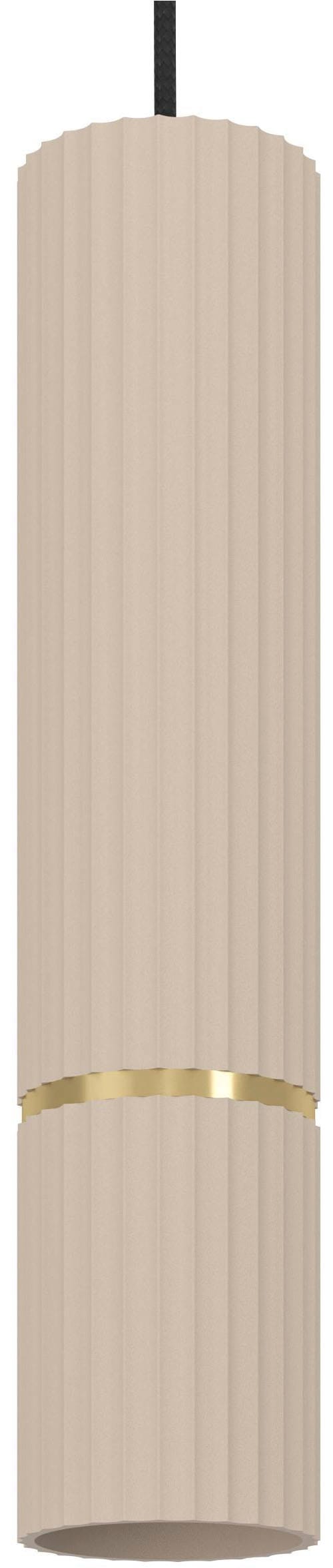 EGLO Hängeleuchte »Caminia Hängelampe, beige und gold, Esstischlampe, Pendelleuchte, GU10« GU10 1 Stk. Hängeleuchte - H110 x Ø6 cm - sandfarben, messing-gebürstet
