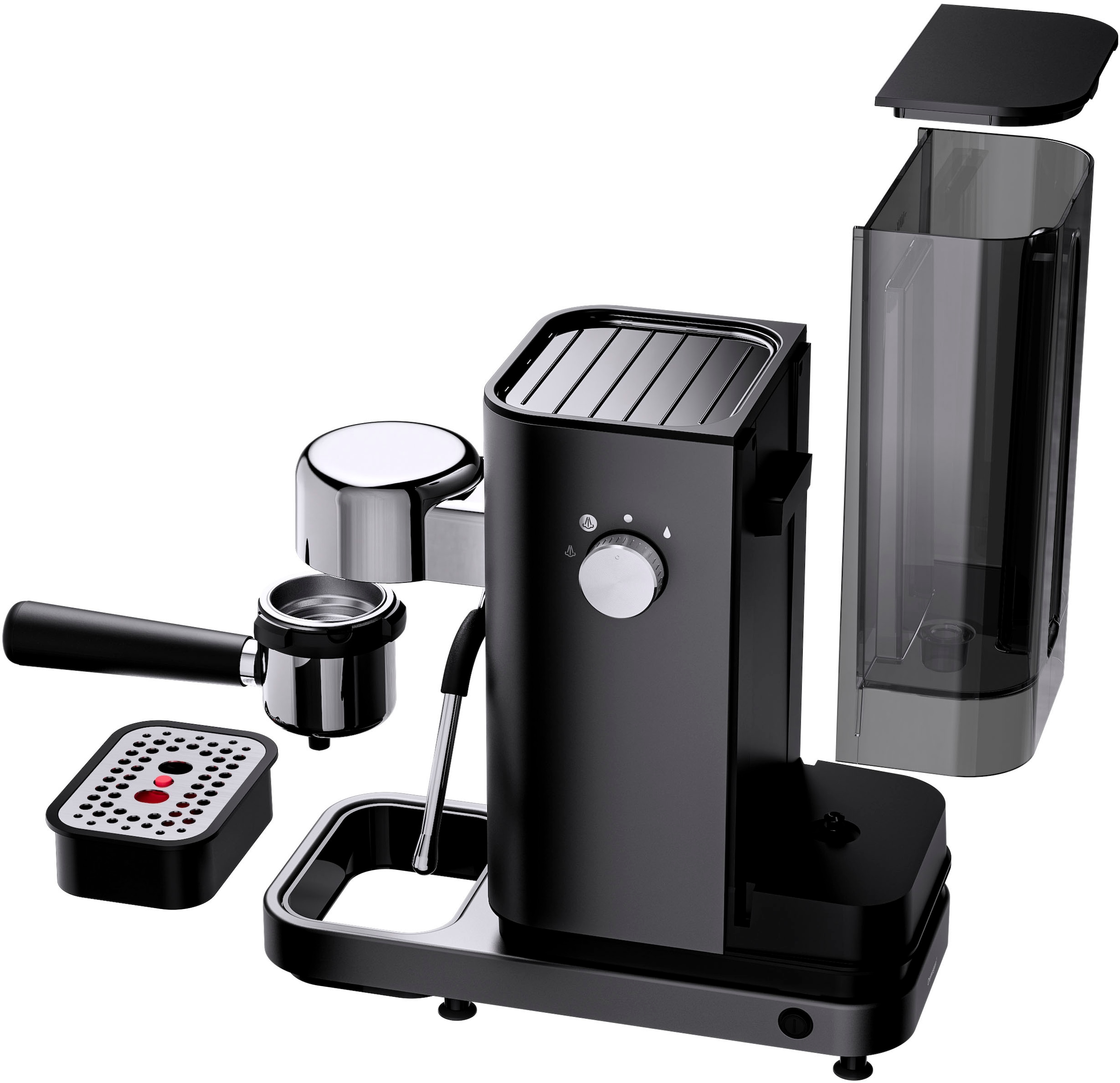 WMF Espressomaschine »Lumero Stone Grey«, kompakt, dezente LED-Beleuchtung, 15 bar, 1350 Watt, Milchschaumdüse