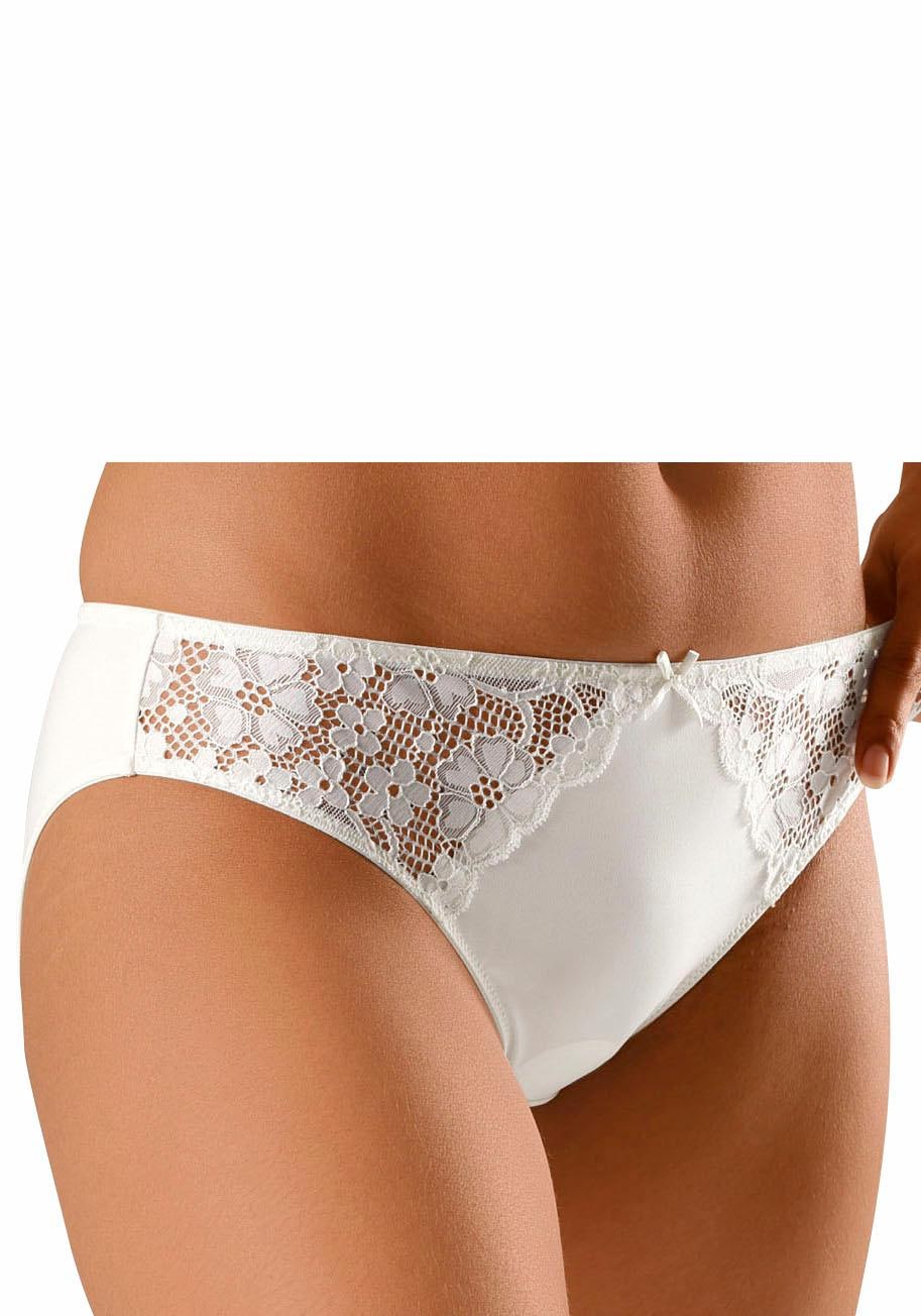 petite fleur Slip, (3 St.), mit leicht transparenter Jacquardspitze an den Seiten