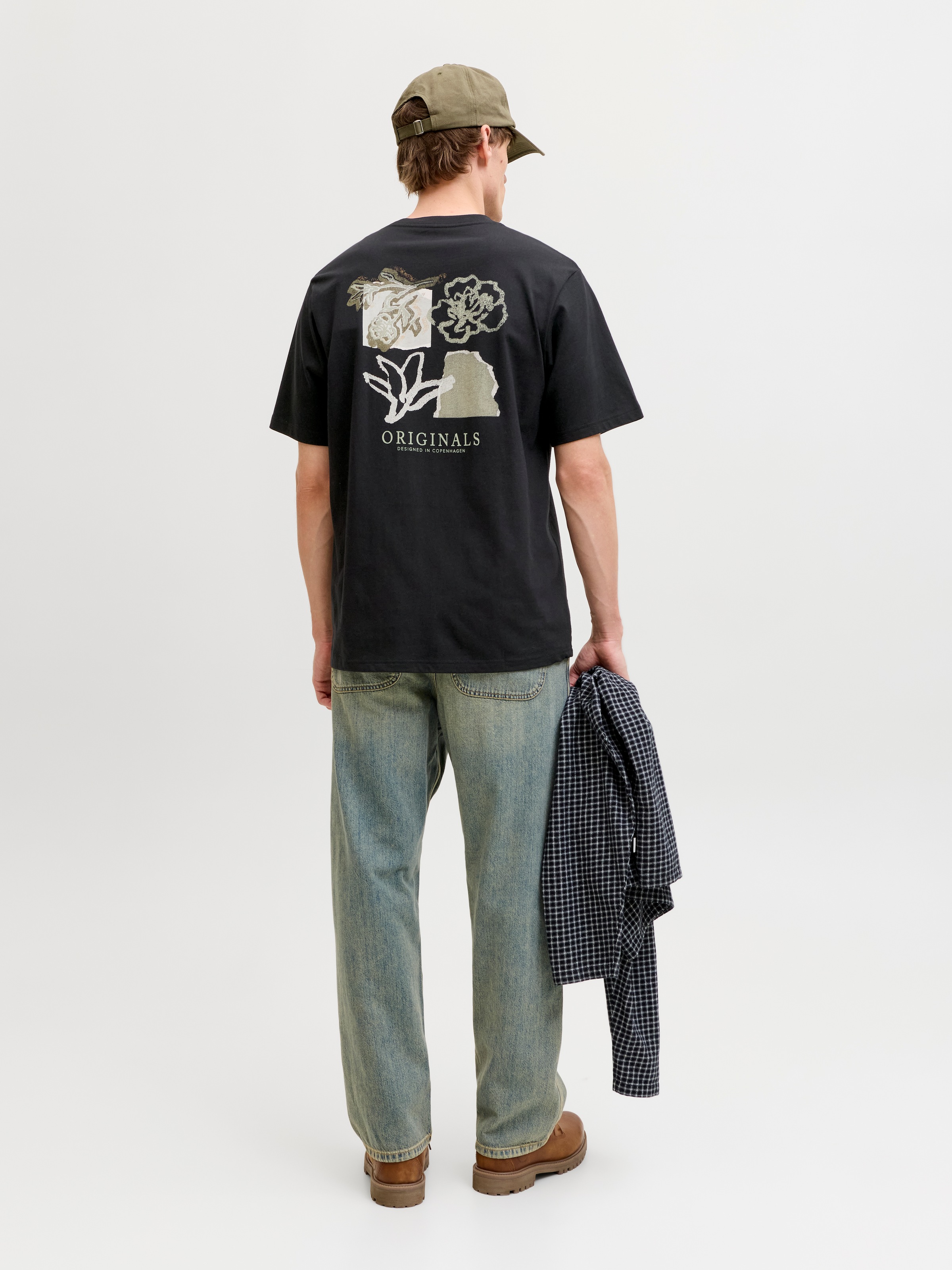Jack & Jones Kurzarmshirt »JORMONTAUK AOP BACK TEE SS CREW NECK« Baumwolle, regular fit