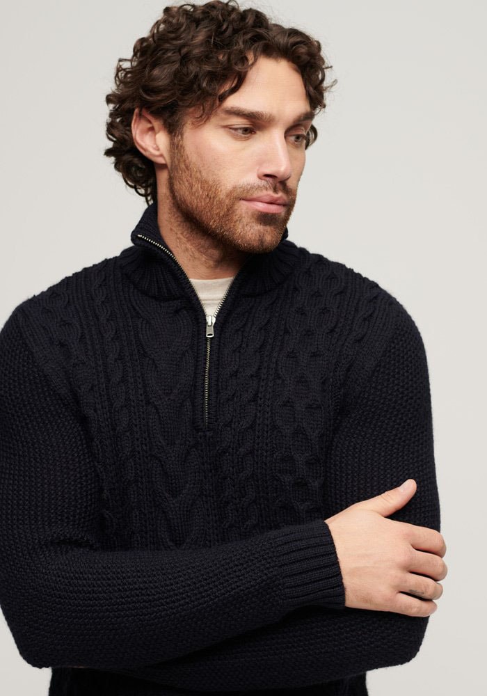 Superdry Strickpullover »Jacob Cable Knit Half Zip«