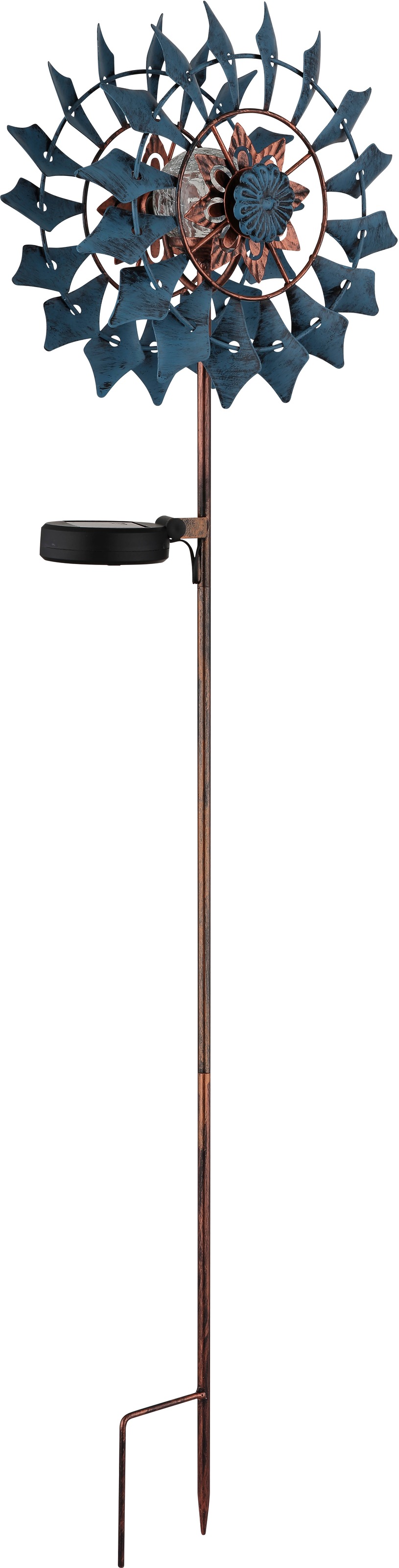 GLOBO LIGHTING LED Solarleuchte »SOLARLEUCHTE METALL GOLDFARBEN PATINIERT, 1XLED« LED-Modul 1 Stk. Warmweiß Solar Garten Terrasse Außenbeleuchtung Dekoleuchten