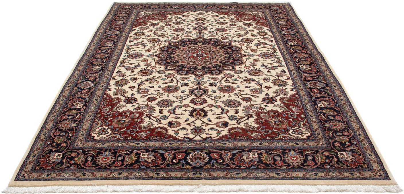 morgenland Wollteppich »Kaschmar Medaillon Beige 297 x 195 cm«, rechteckig, günstig online kaufen