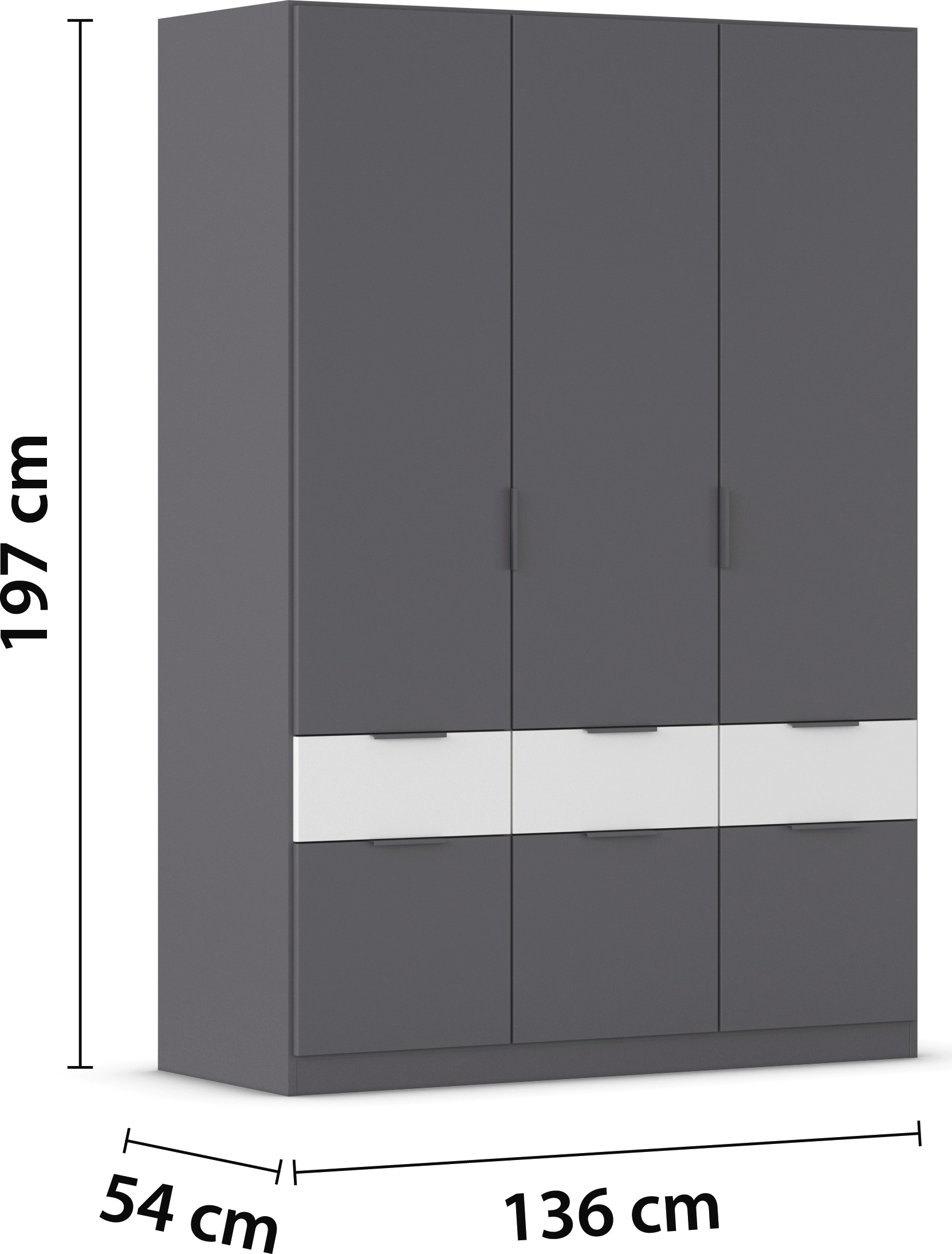 rauch Kleiderschrank »Kleiderschrank Schrank Garderobe Wäscheschrank DUNDEE«, (mit 3 Griff-Varianten), Schubladen in zwei Höhen, optional mit Spiegel MADE IN GERMANY