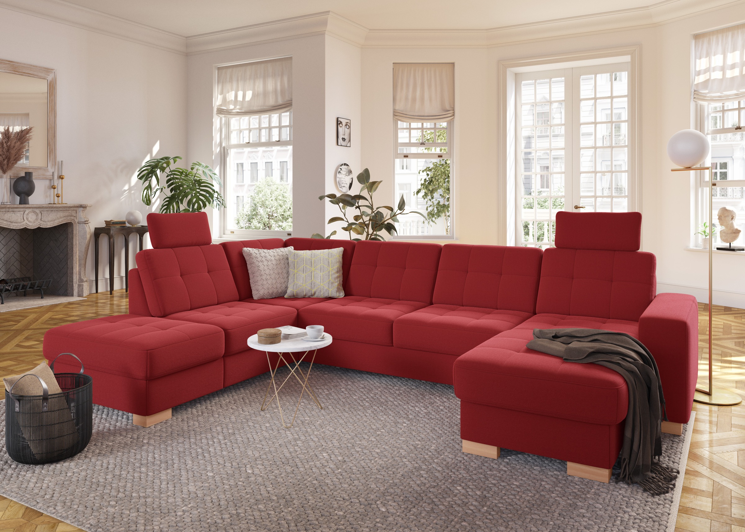 sit&more Wohnlandschaft »Quincy U-Form«, wahlweise mit Bettfunktion und Bettkasten