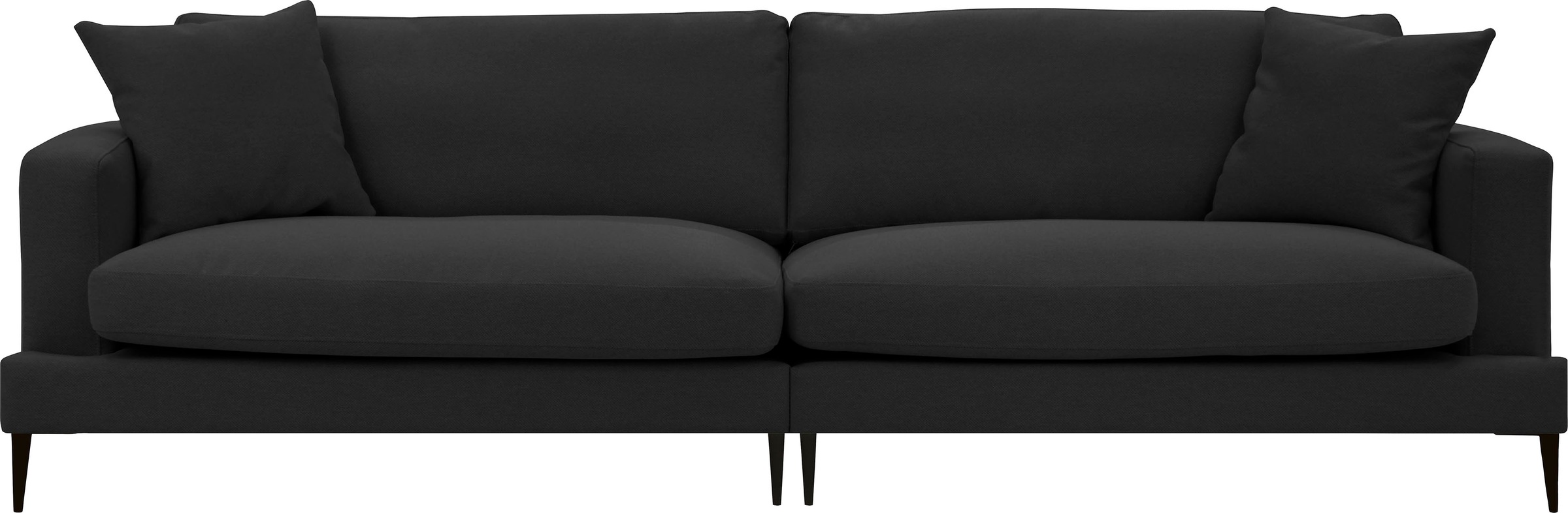Leonique Big-Sofa »Cozy elegantes Designsofa, Maße B/T/H: 252/97/80 cm«, mit losen Kissen und Metallbeinen