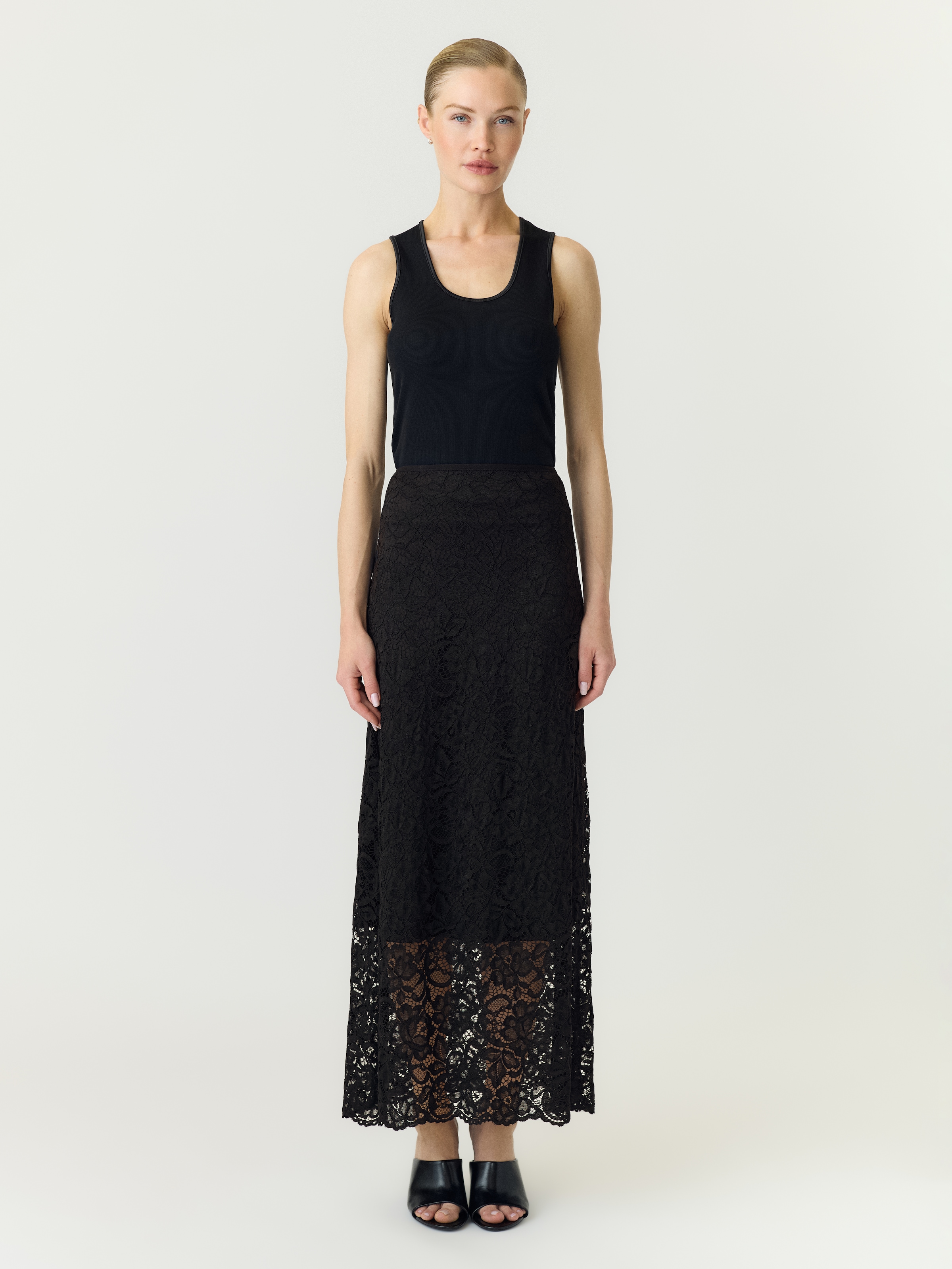 Y.A.S Maxirock »YASLACEY HW LONG LACE SKIRT S. NOOS« Materialmix, high waist