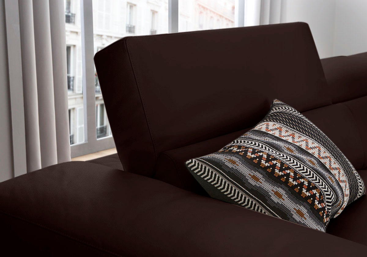 W.SCHILLIG Ecksofa »piedroo, Designsofa mit tollem Sitzkomfort, elegant und bequem, L-Form«, Kopfteilverstellung, wahlweise mit Sitztiefenverstellung, Breite 343cm