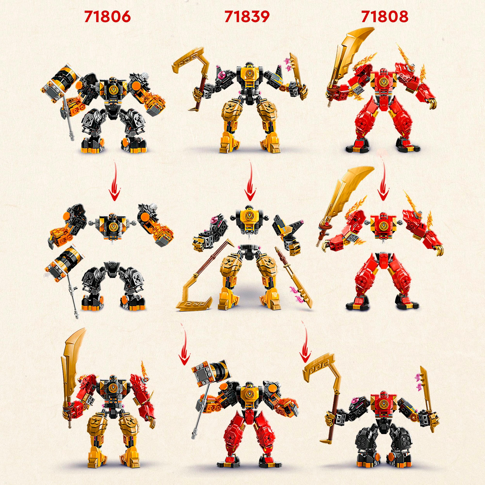 LEGO® Konstruktionsspielsteine »Arins Spinjitzumech (71839), LEGO Ninjago«, (213 St.), Made in Europe