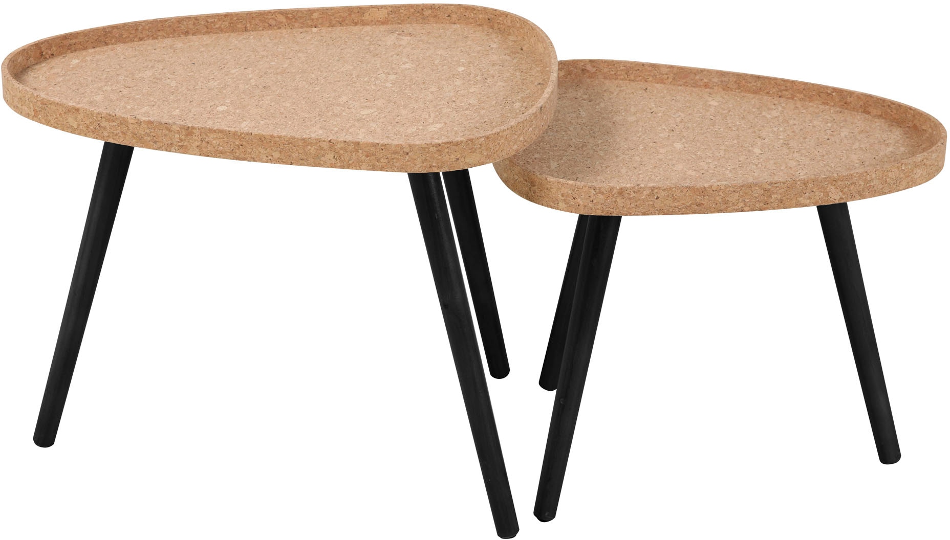 INOSIGN Beistelltisch, (Set, 2 St., 2er Set), Tischplatte aus Kork