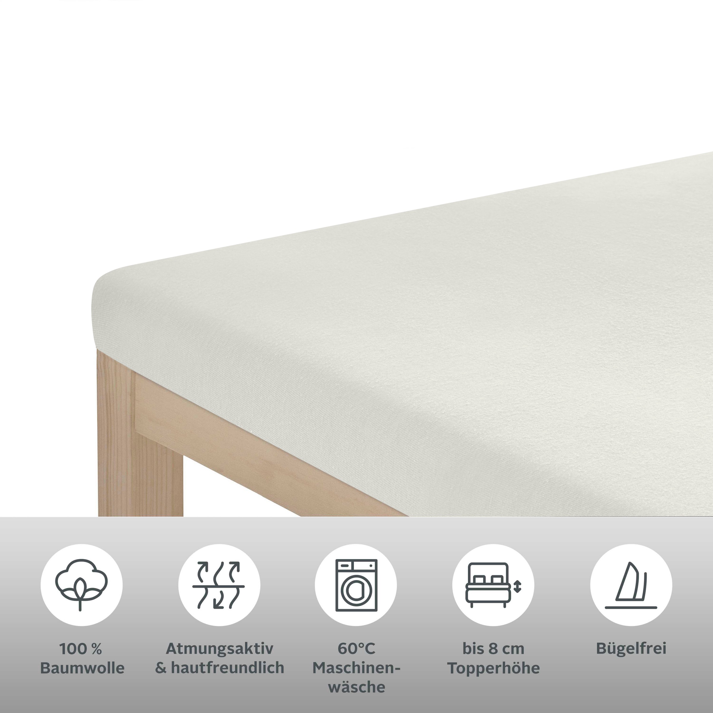 OTTO home Spannbettlaken "Physalis Topper Basic, in Gr. 90x200, 140x200 ode günstig online kaufen