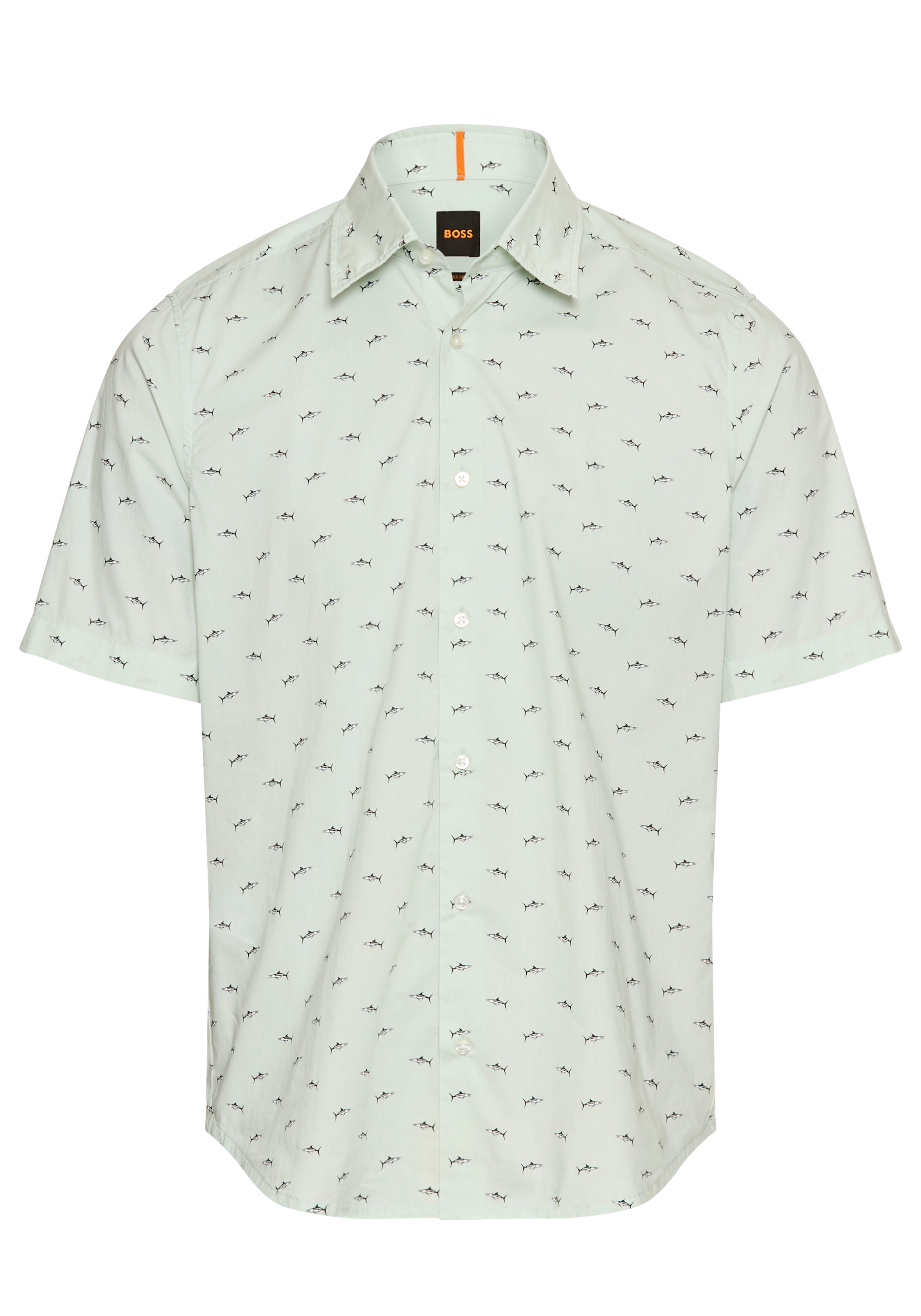 BOSS ORANGE Kurzarmhemd »Rash« mit durchgehenden Logoprint