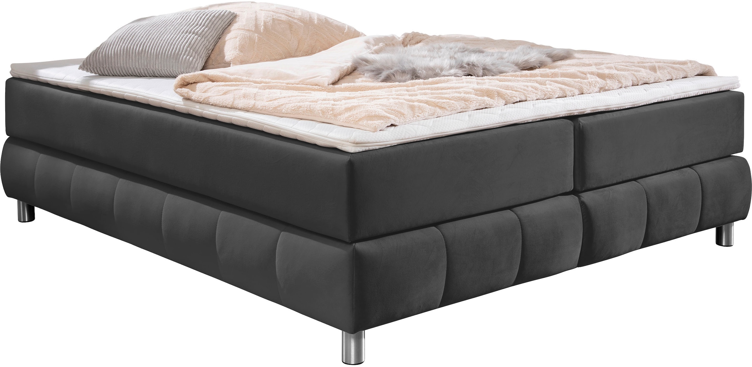 andas Boxspringbett »Salo«, Ohne Kopfteil, inkl. Topper, auch in Überlänge 220 cm
