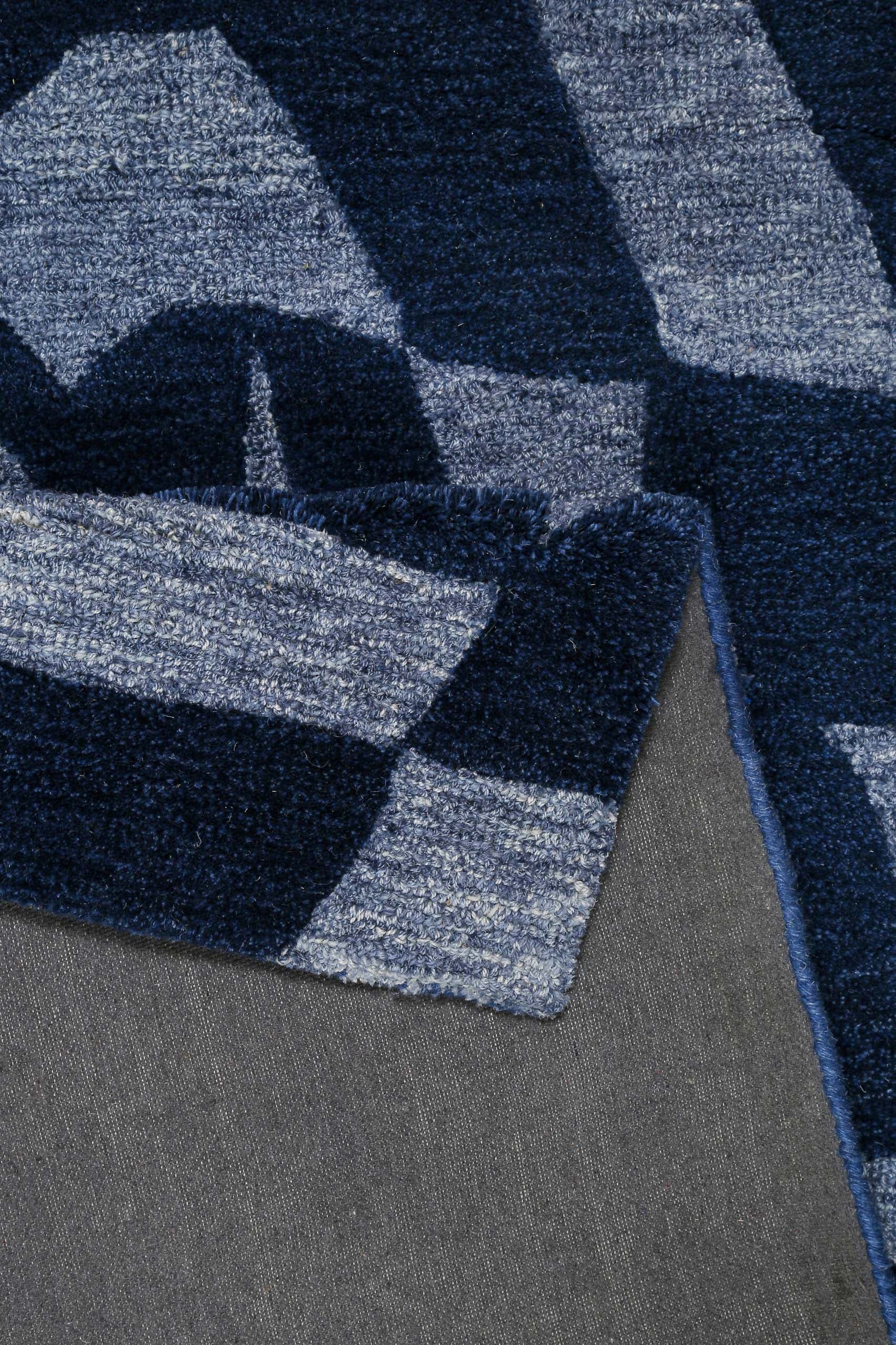 Wecon home Teppich »Ocean State«, rechteckig, 10 mm Höhe, handgefertigt, gemustert, pflegeleicht, Wolle, Wohnzimmer, Esszimmer