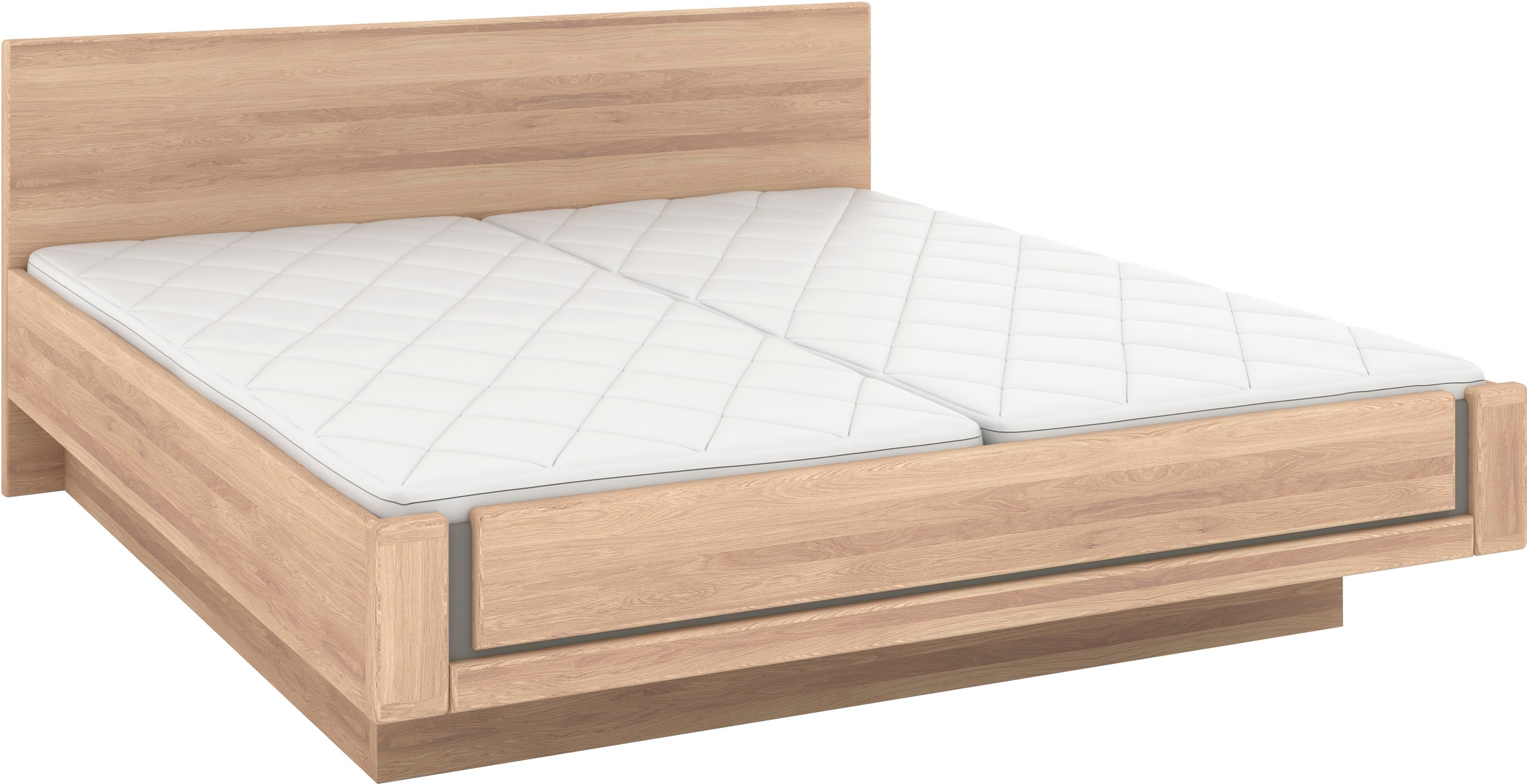 Musterring Holzbett »Sorrent, Bettgestell, Bettrahmen, teilmassiv Eiche«, (MADE IN GERMANY), Eiche teilmassiv, Liegehöhenverstellung, in schwebender Optik