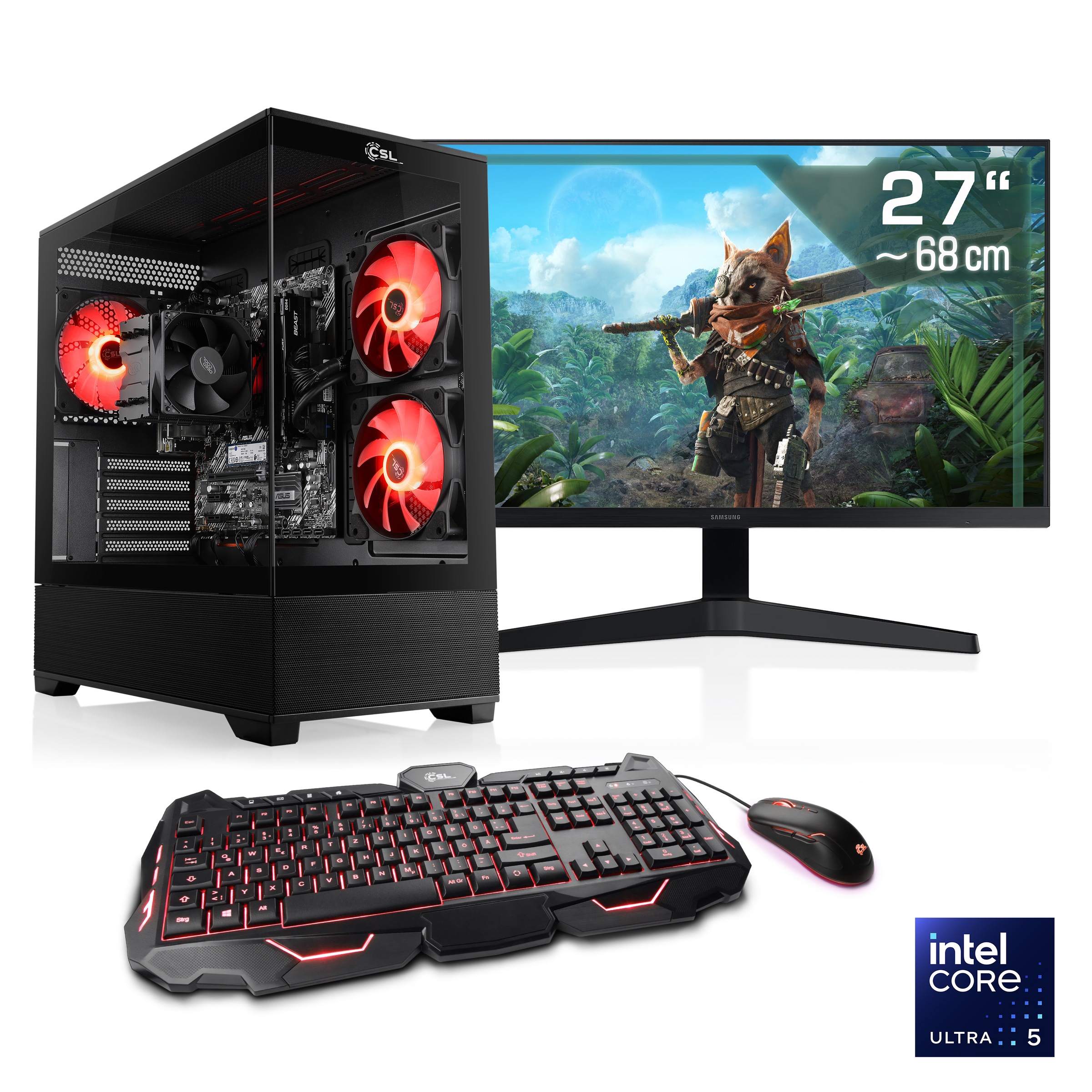 CSL Gaming-PC-Komplettsystem »AeroVision V24445« 27 ″ Intel® Core Ultra 5 32 GB RAM 1.000 GB SSD
