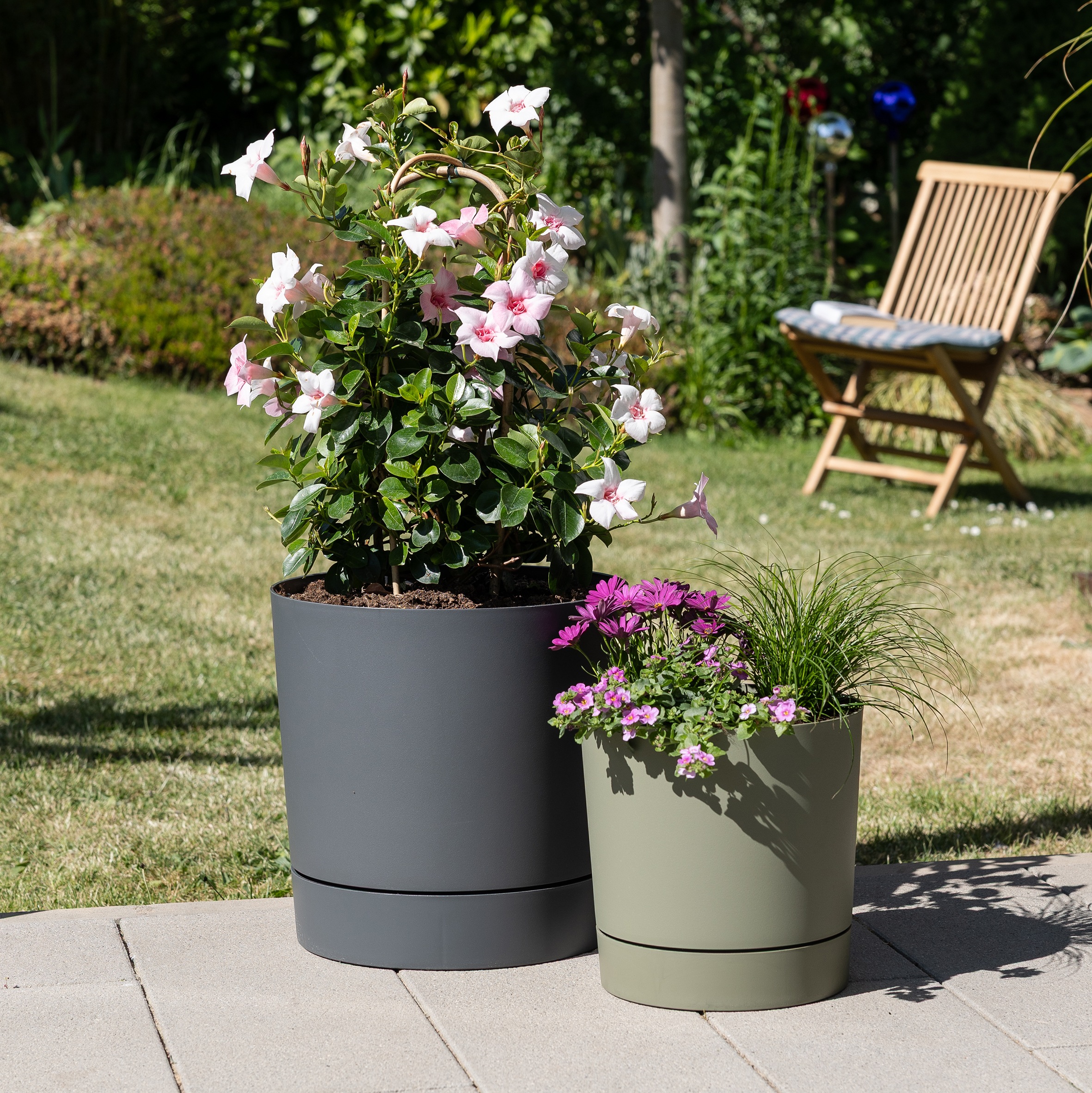 Scheurich Übertopf »47/235 PLANO+« Pflanzgefäß aus Kunststoff, ØxH: 46,7x46 cm