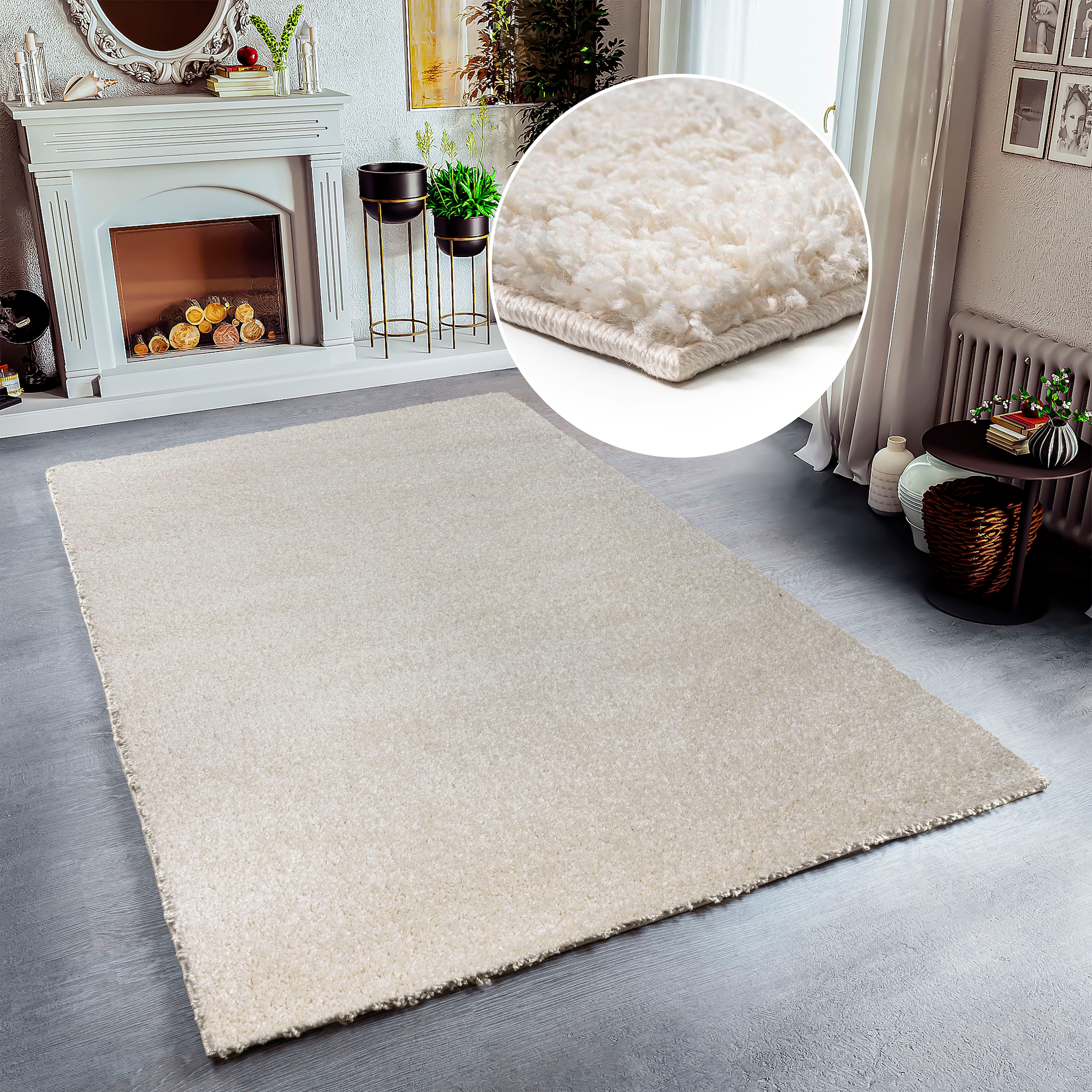 Home affaire Hochflor-Teppich Teppich, auf besonders Farben, Uni Rechnung 30«, kaufen und kuschelig »Shaggy rechteckig, weich