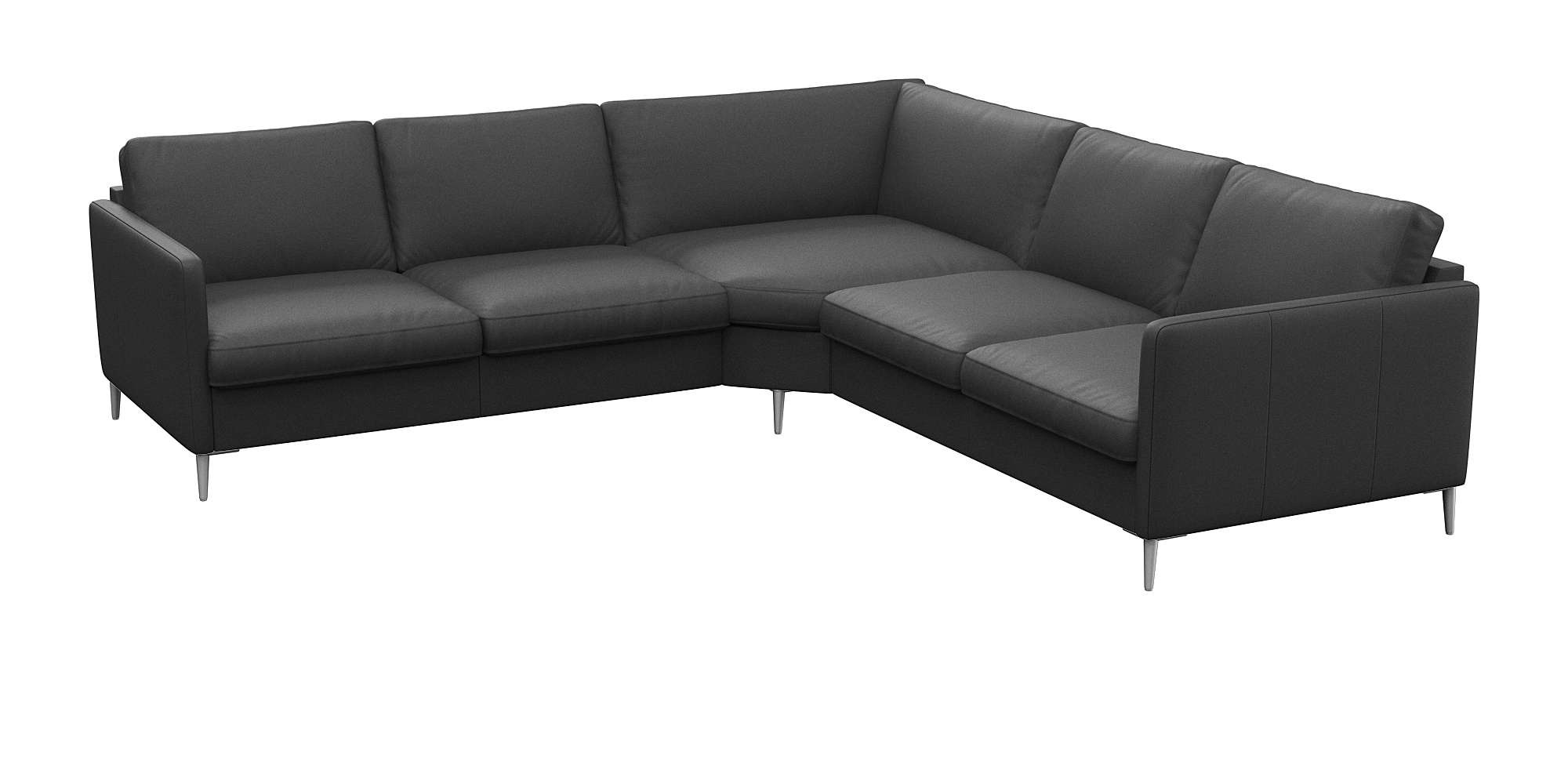 FLEXLUX Ecksofa »Fiore, gleichschenklig, bequem durch hochwertigem Sitzaufbau«, schmale Armlehnen, super Sitzkomfort durch Kaltschaum, Füße Alu