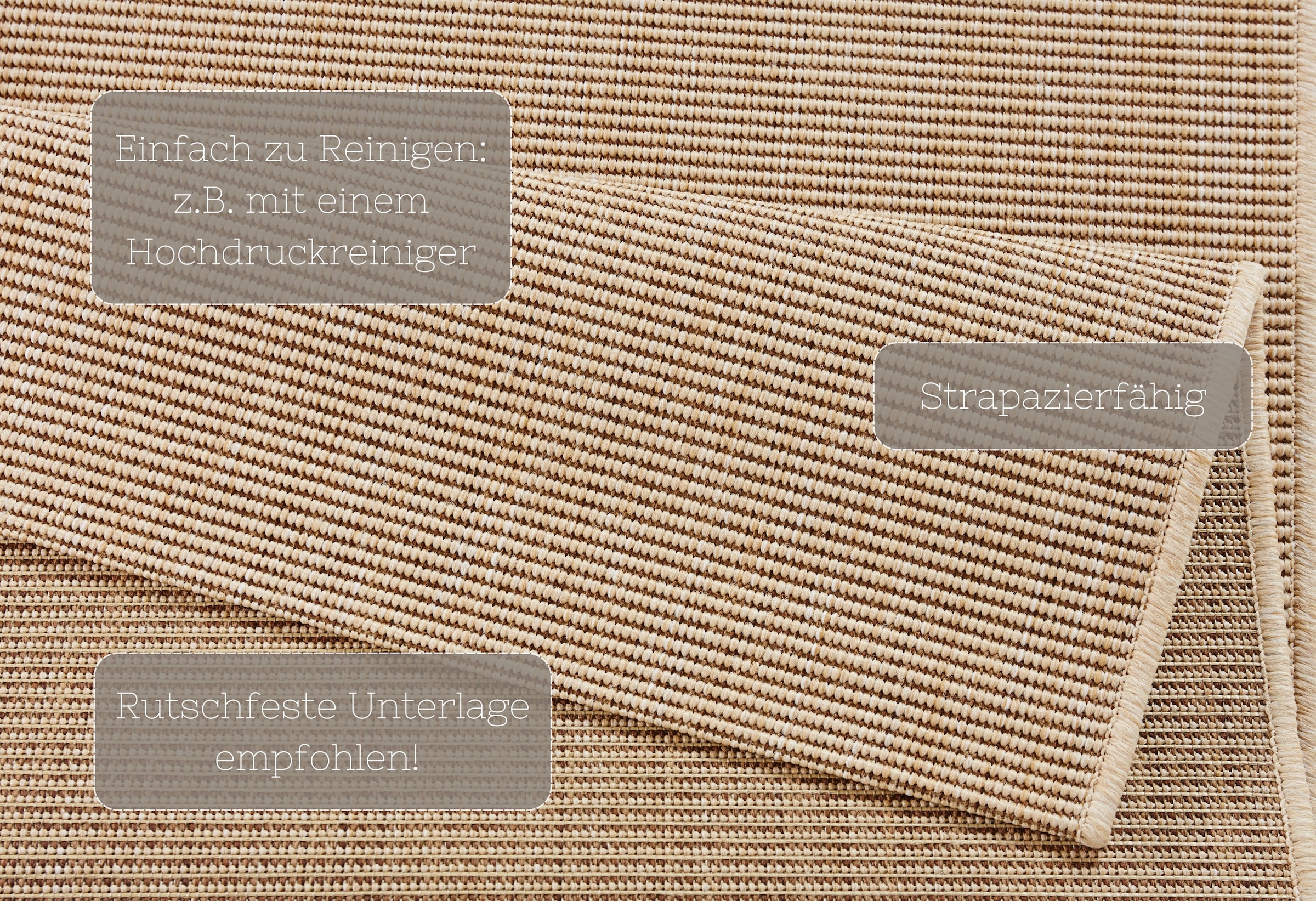 HANSE Home Teppich »Match«, rechteckig, 8 mm Höhe, In-& Outdoor, Kurzflor, Läufer, Modern, Unifarben, Wohnzimmer, Balkon