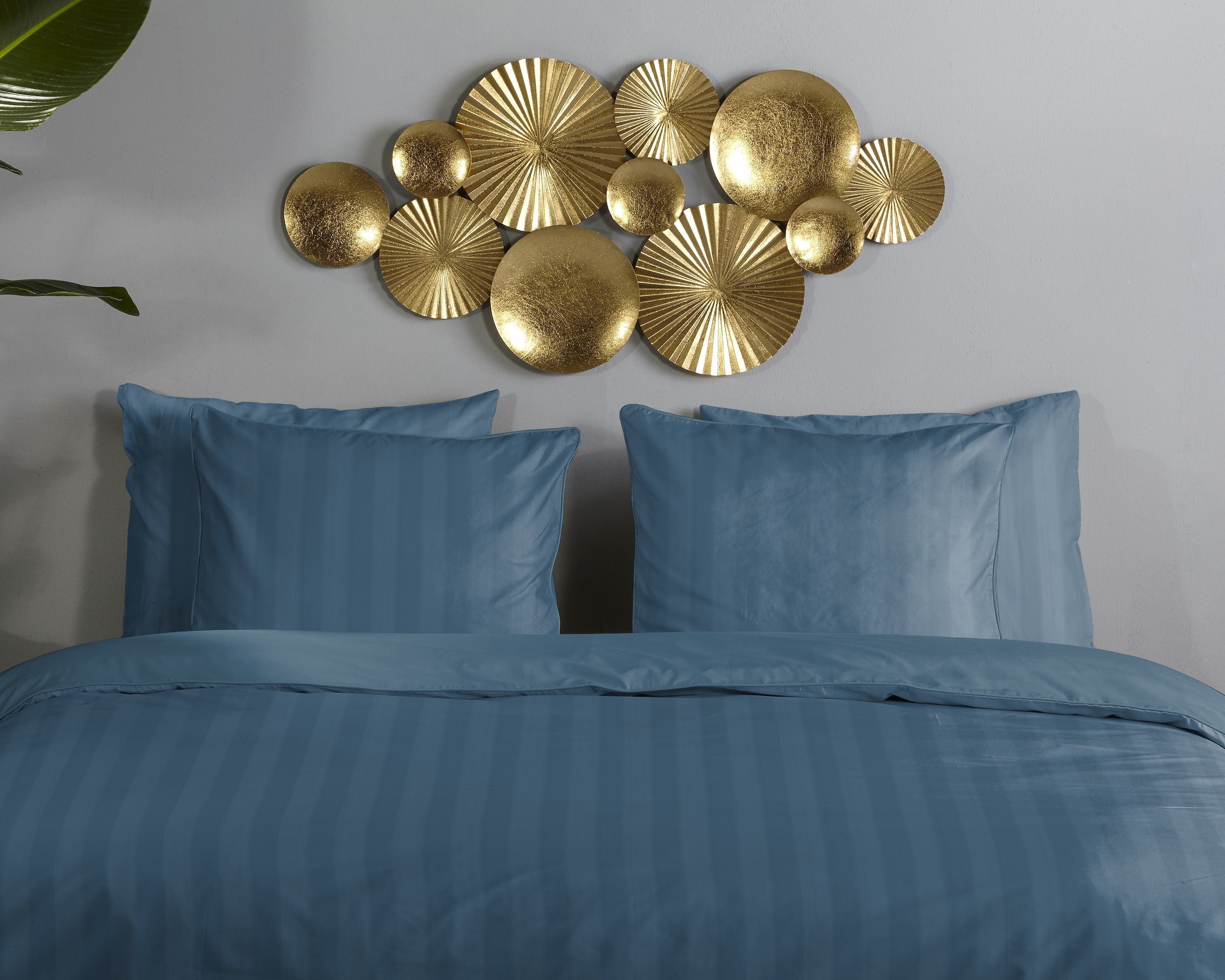 Descanso Kissenbezüge »Hotel Sevilla« Baumwolle, Mako-Satin, 1 Stück, Luxe, Streifen, uni