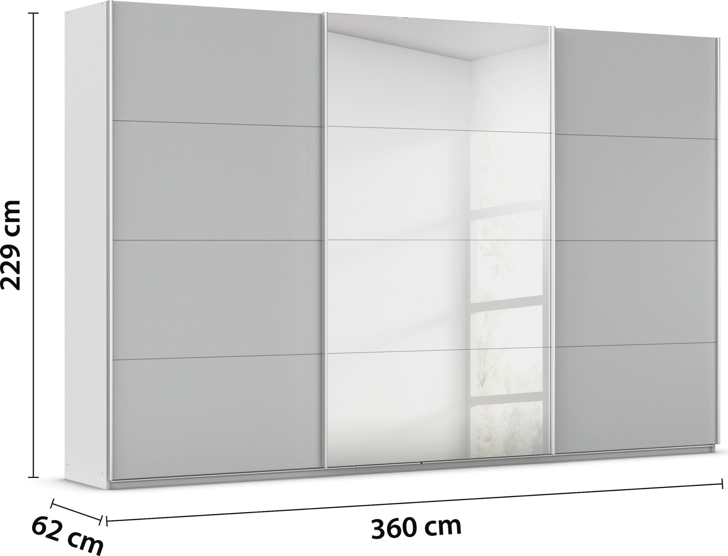 rauch Schwebetürenschrank »Kleiderschrank Schrank Garderobe AGORDO«, Top Innenausstattung, in 4 Breiten und 2 Höhen MADE IN GERMANY