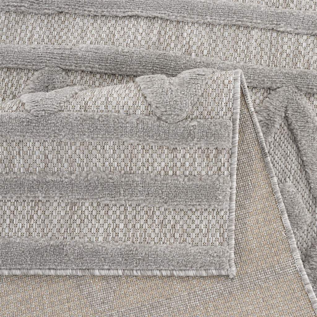 Carpet City Teppich »In-& Outdoorteppich Santorini 58538, 3D-Effekt, Raute-Optik«, rechteckig, 5 mm Höhe, Wetterfest & UV-beständig für Terrasse, Balkon, Küche, Flur
