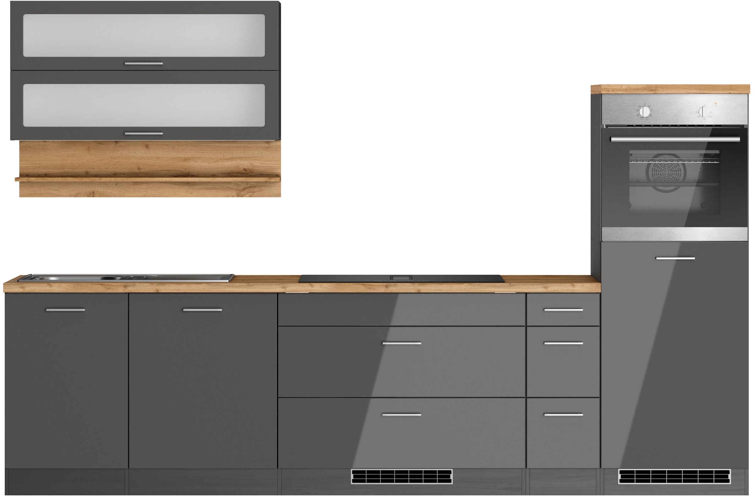 KOCHSTATION Küchenzeile »KS-Milan, optional mit Muldenlüfter« Breite 300 cm günstig online kaufen