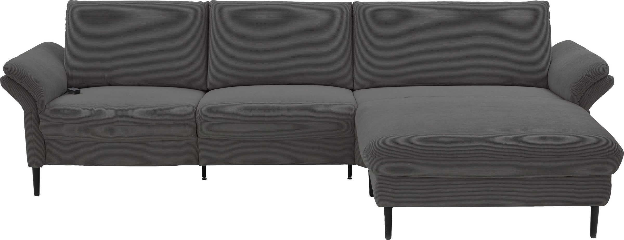 Places of Style Ecksofa »Sarsina: mit Tonnentaschen-Federkern, perfekt zum Entspannen L-Form«, inklusive 1 motorischen Relaxfunktion mit Herz-Waage-Beschlag