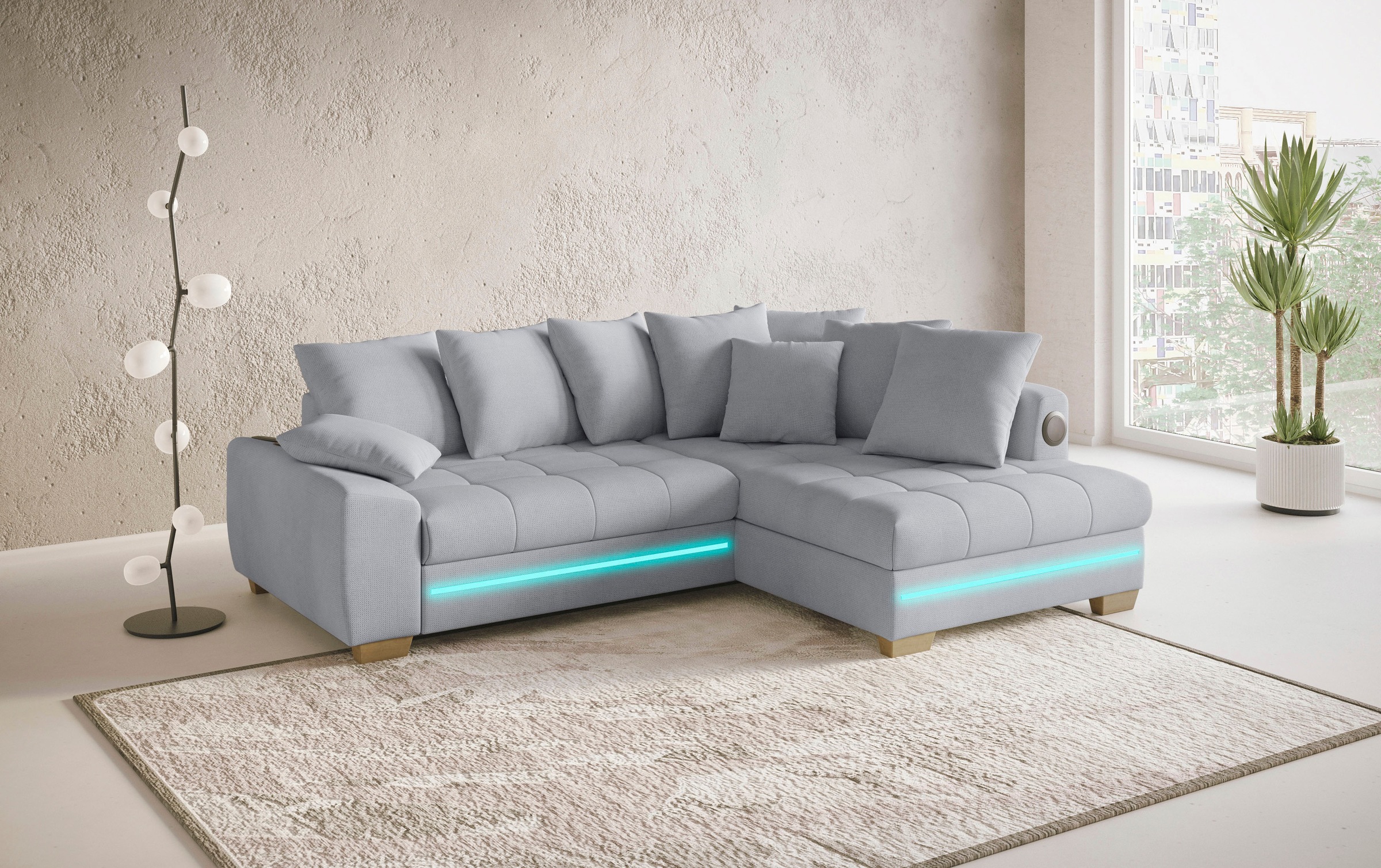 Mr. Couch Ecksofa »Nikita II, L-Form«, mit Kaltschaum, RGB-LED, Soundsystem günstig online kaufen