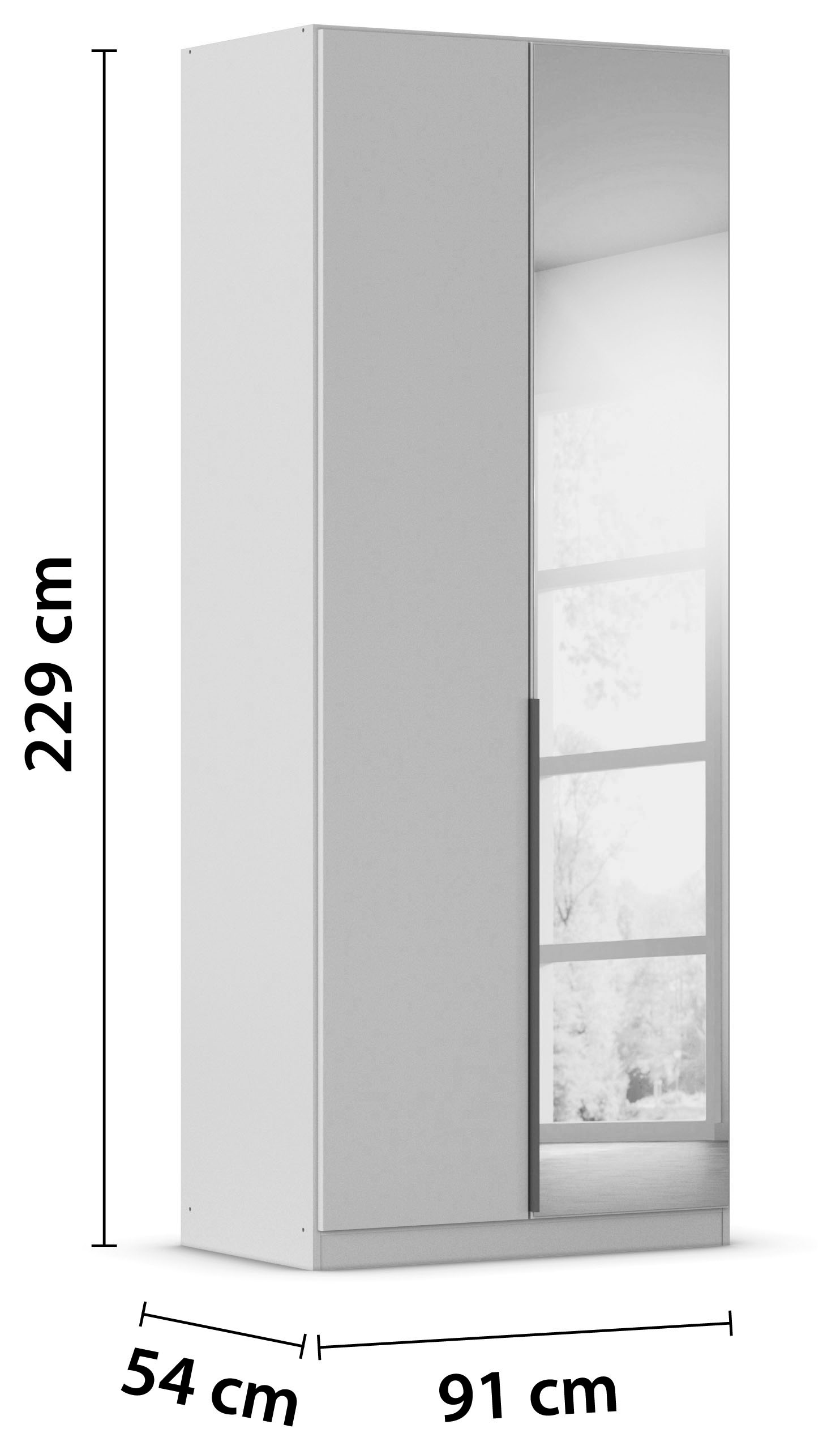 rauch Drehtürenschrank »Kleiderschrank Schrank Garderobe AGORDO mit Dekor- oder Hochglanzfront«, (in zwei Griff-Farben), durchdachte Innenausstattung, in 6 Breiten und 2 Höhen MADE IN GERMANY