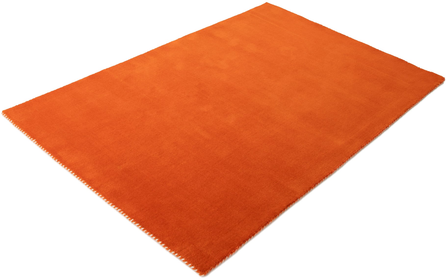 carpetfine Wollteppich »Gabbeh Lola Uni«, rechteckig, 14 mm Höhe, mit natürlichem Pflanzenmaterial von Hand gewebt, auch in Rund