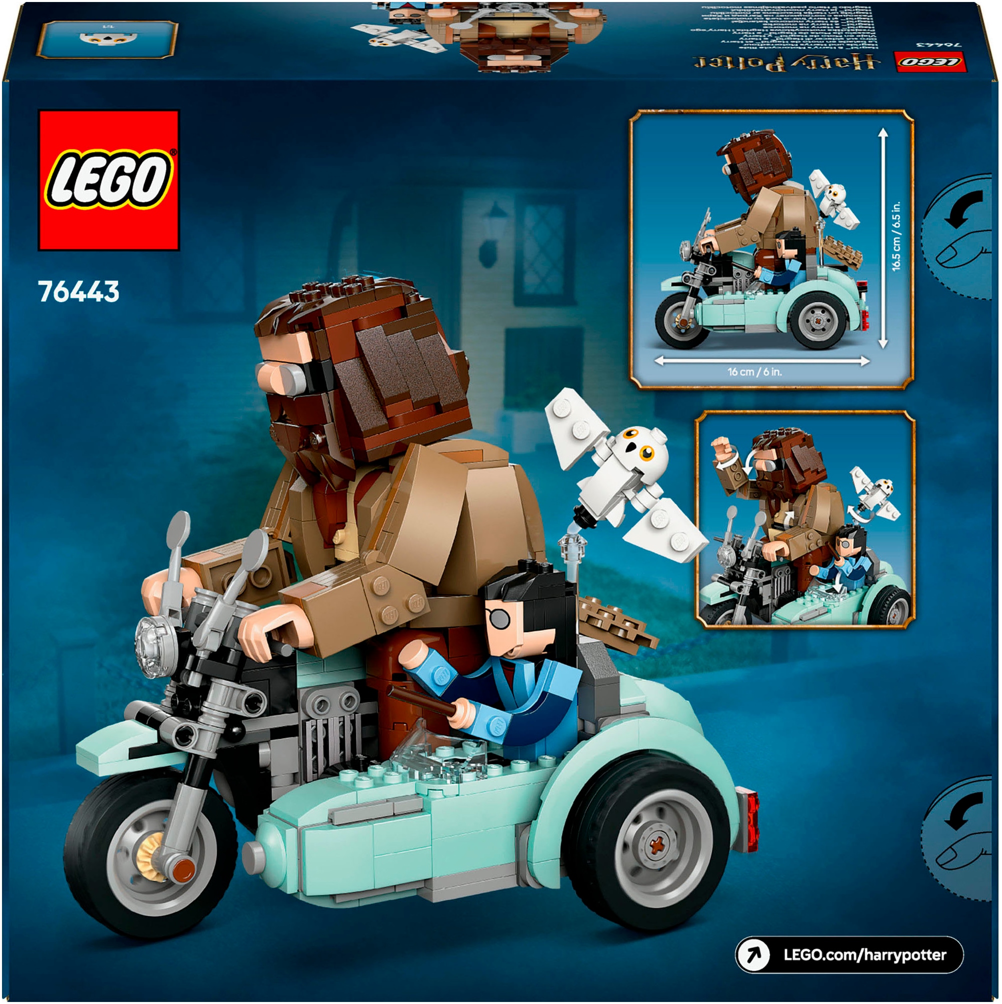 LEGO® Konstruktionsspielsteine »Hagrids und Harrys Motorradtour (76443), LEGO Harry Potter™«, (617 St.), Made in Europe