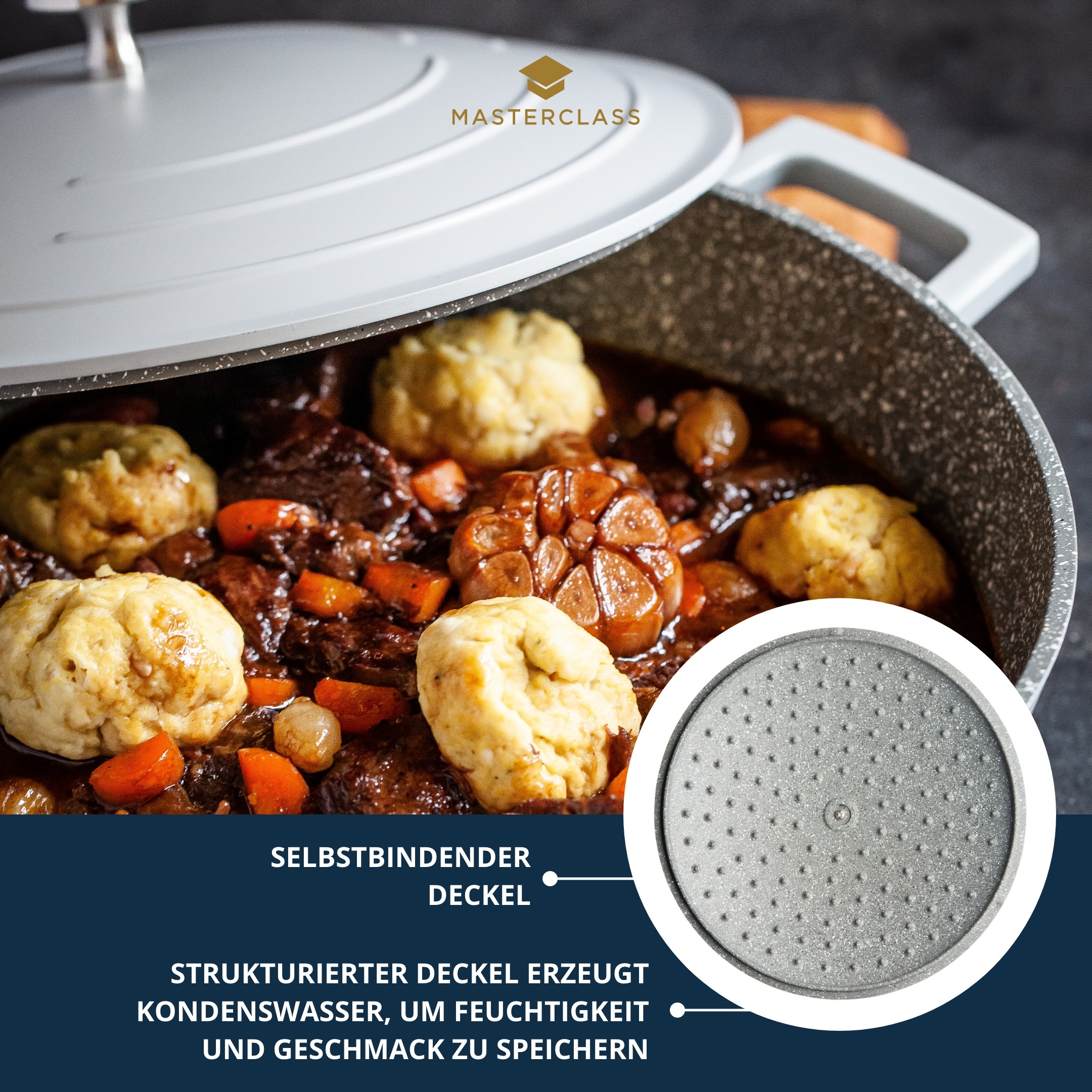 Master Class Kasserolle »MasterClass«, Aluminiumguss, flach, 2,5 L, ultraleicht, kratzfeste Antihaftbeschichtung, Induktion