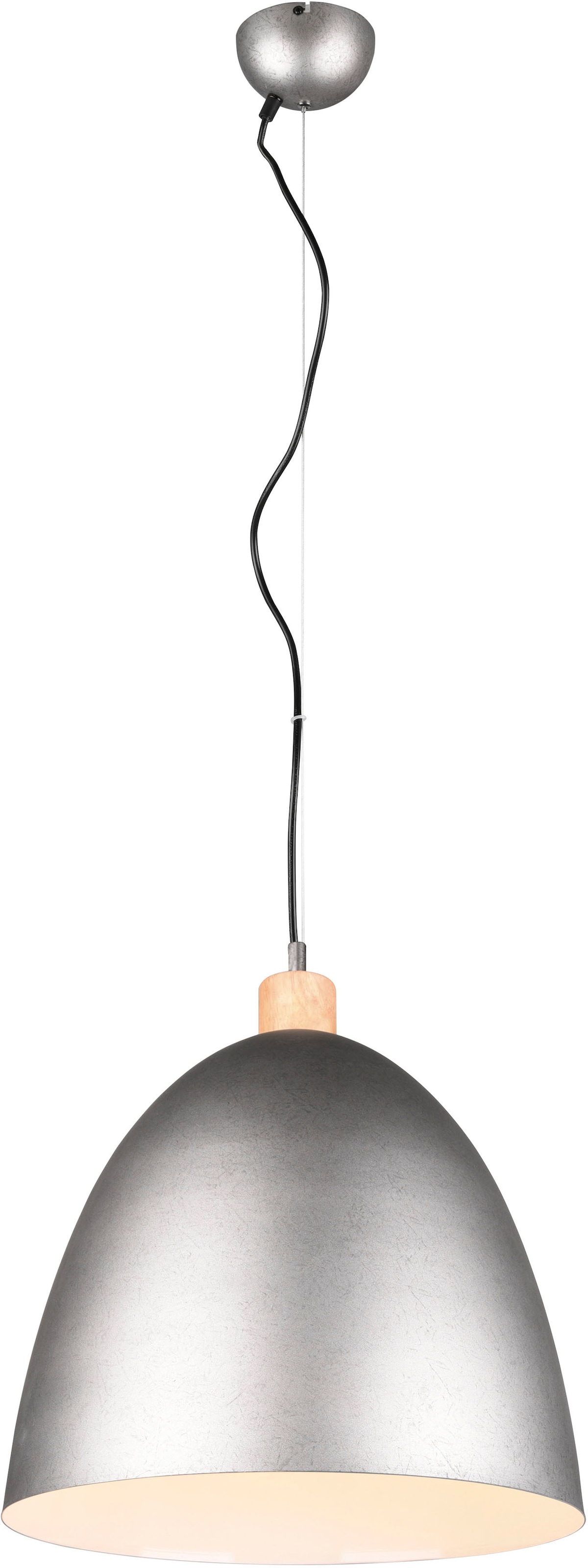 REALITY Leuchten Pendelleuchte »Jagger«, 1 flammig, Leuchtmittel E27 | ohne Leuchtmittel, Hängelampe Metall + Holzoptik, exkl 1xE27 max 60W, höhenverstellbar